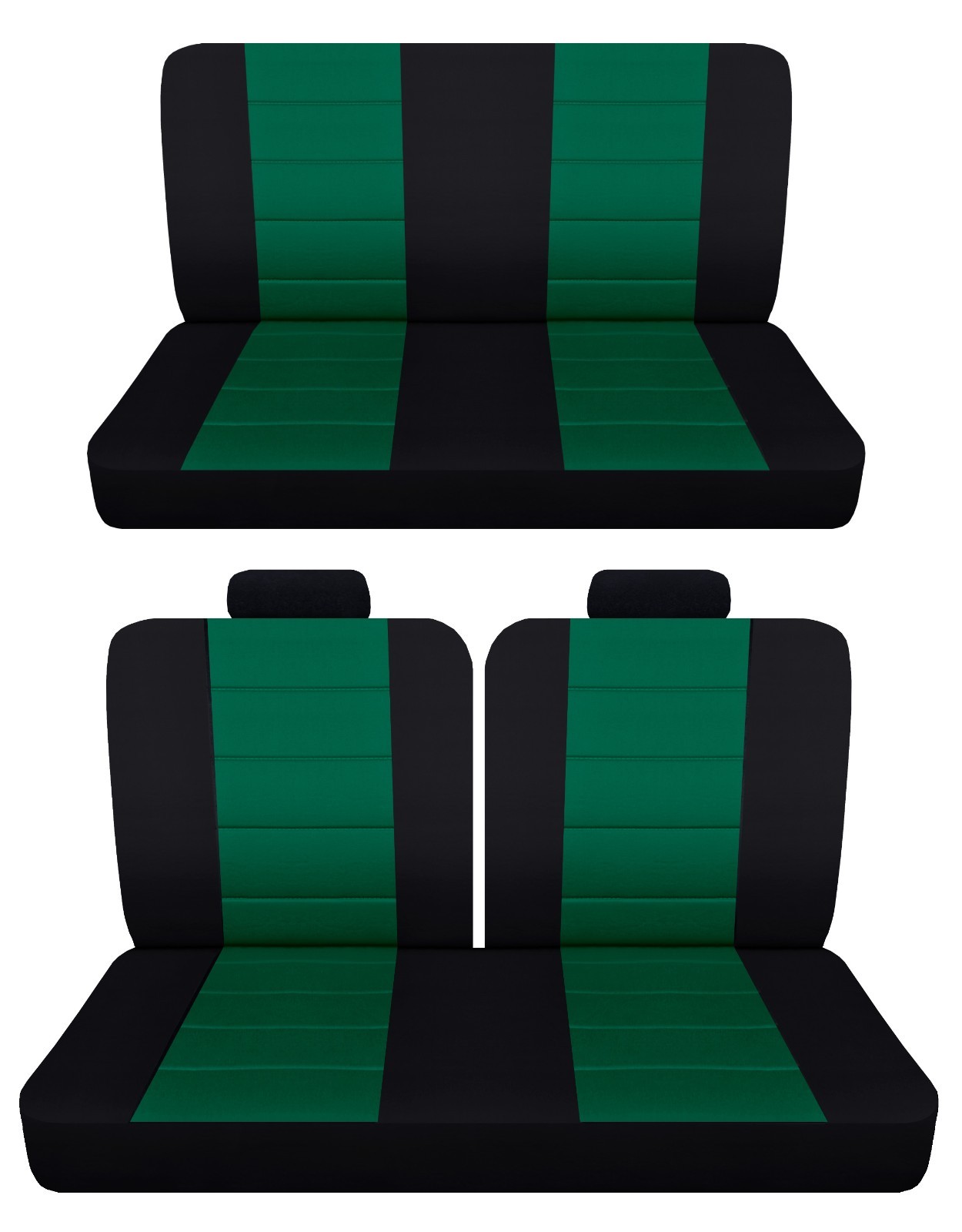 Fits 1969 to 1979 Chevy Nova 2door Front 50-50 top and Rear bench seat covers