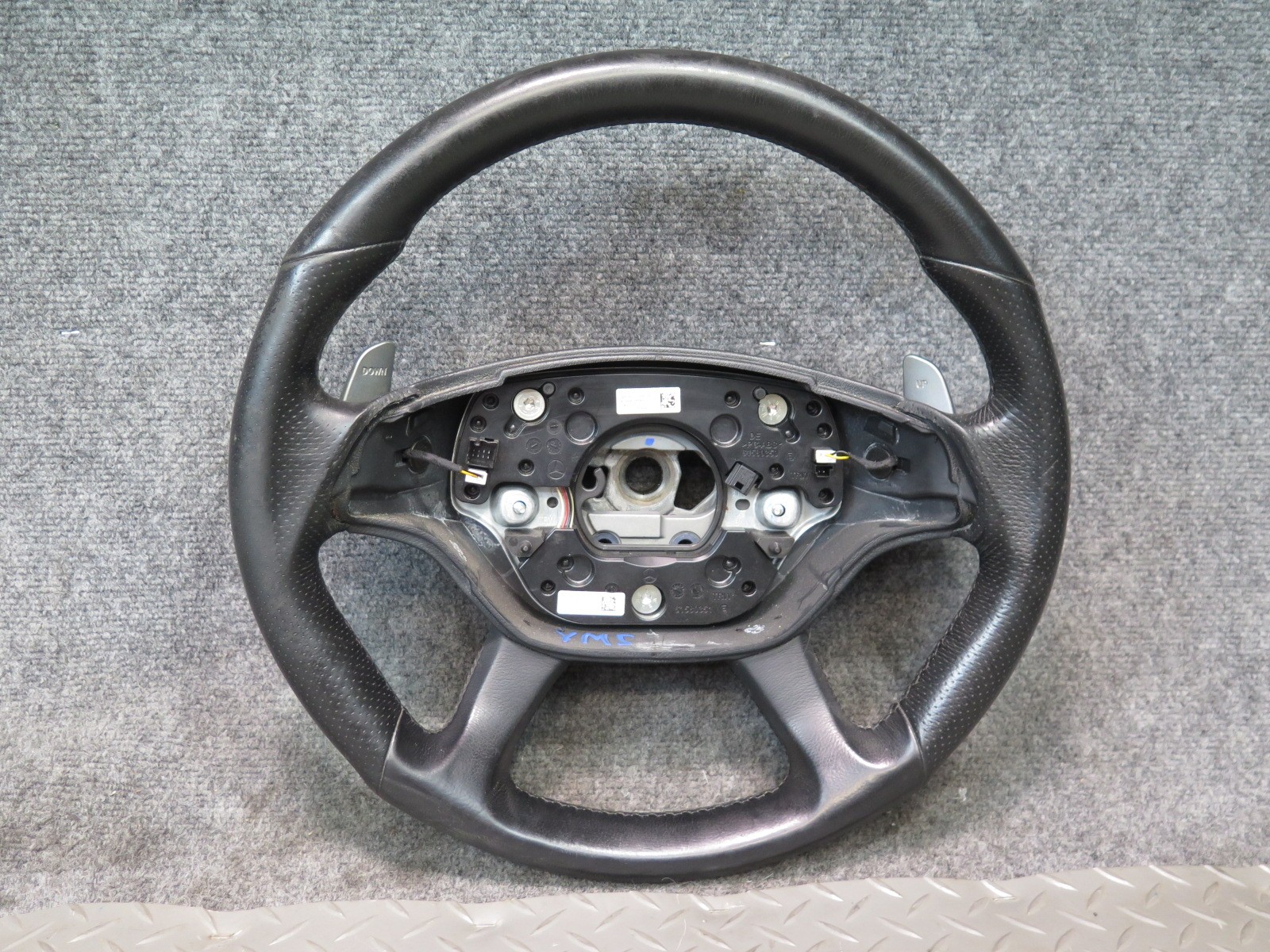 07-09 MERCEDES W221 S63 AMG SPORT LEATHER STEERING W PADDLES BLACK OEM