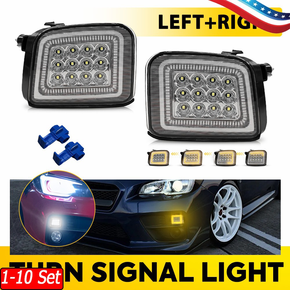 1-10x Clear LED Switchback DRL For 15-21 Subaru WRX All Trims 15-17 STI Limited