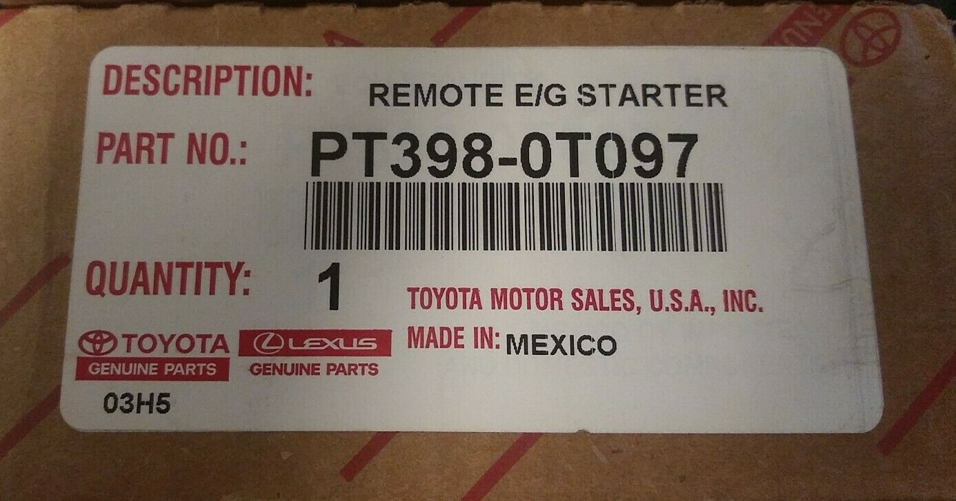 (1) GENUINE OEM NEW Toyota Starter Module 2011-2017 PT398-0T097 (1) GENUINE OEM NEW Toyota Starter Module 2011-2017 PT398-0T097