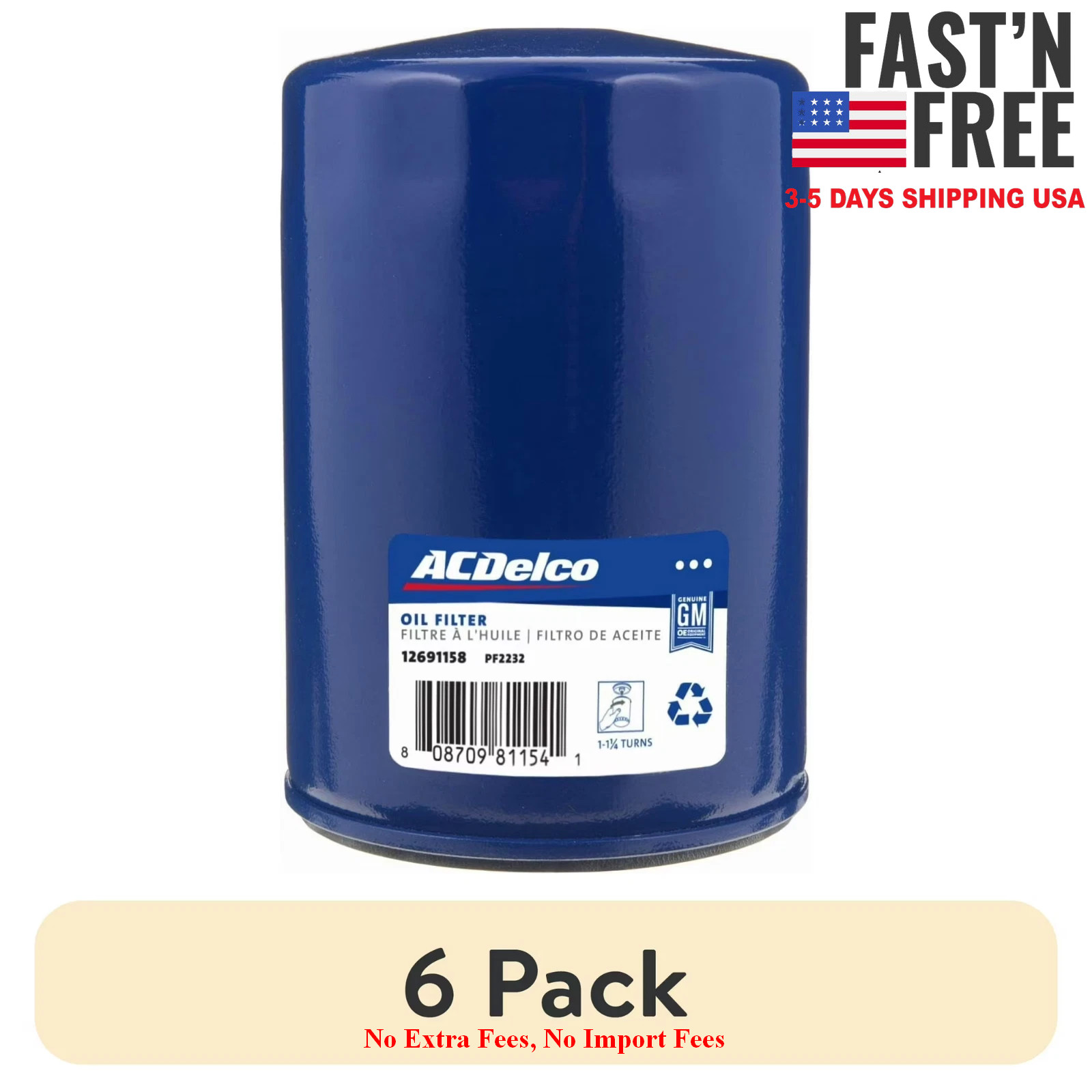 [HOT SALE] (6 pack) ACDelco PF2232 Professional Engine Oil Filter, NEW USA