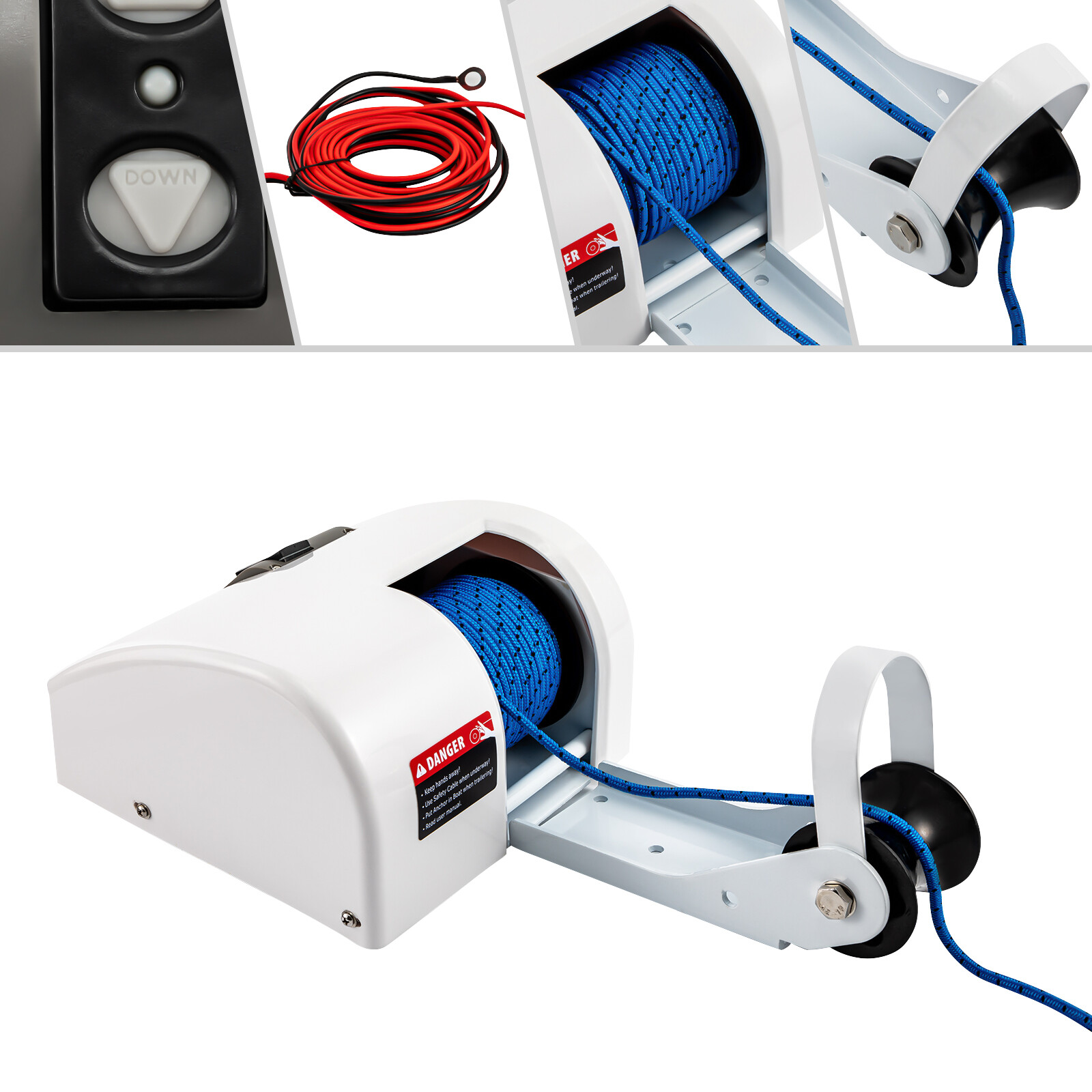 25 LBS Boat Electric Anchor Winch w/ Remote Wireless Control Marine Saltwater