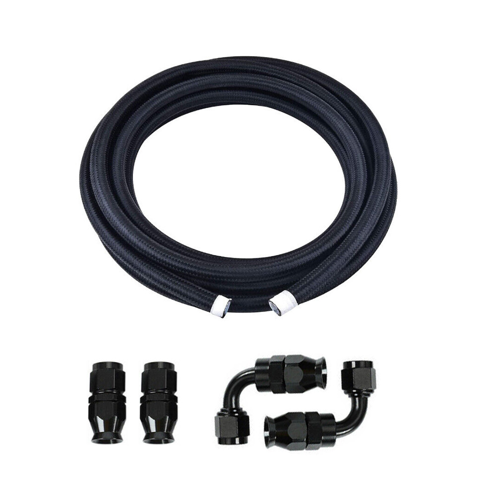 10AN/8AN/6AN/4AN Fitting Stainless Steel Braided PTFE Oil Fuel Hose Line Kit 