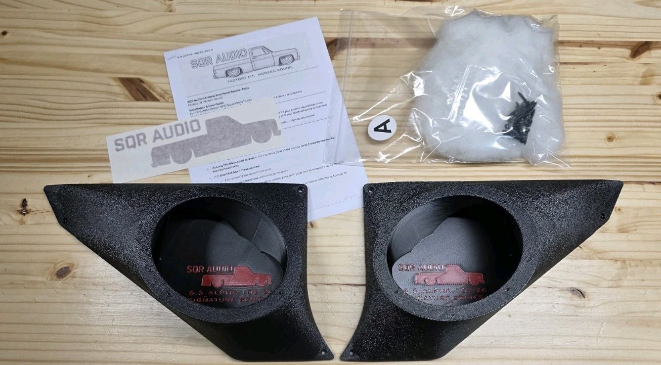 SQR AUDIO 73-87 Squarebody Chevrolet Kickpanel Speaker Alpha Pods C10 USA MADE