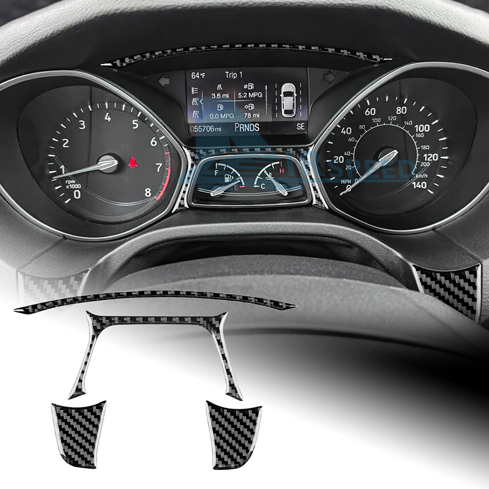 Carbon Fiber For Ford Focus SE ST RS 12-18 Speedometer Frame Panel Cover Sticker Carbon Fiber For Ford Focus SE ST RS 12-18 Speedometer Frame Panel Cover Sticker