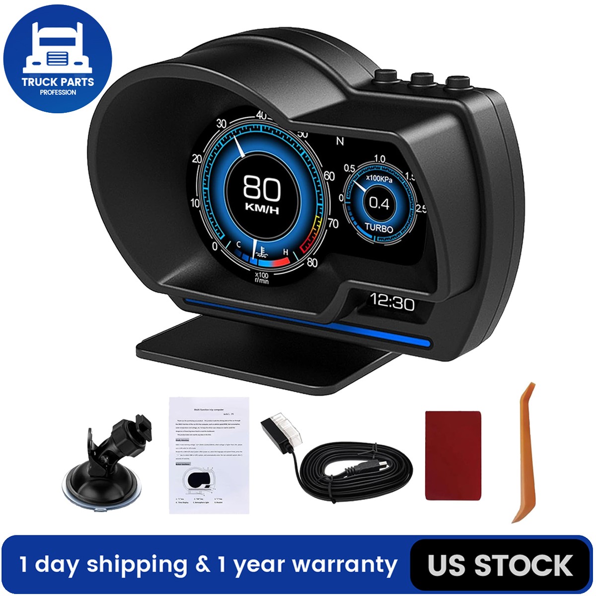 OBD2+GPS HUD Gauge Car Digital Head Up Display Speedometer Turbo RPM Alarm Temp OBD2+GPS HUD Gauge Car Digital Head Up Display Speedometer Turbo RPM Alarm Temp