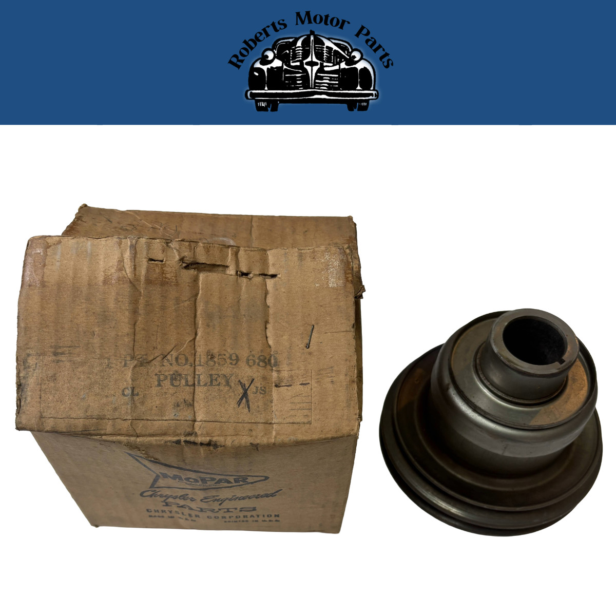 New Old Stock Crankshaft Double Groove Pulley For 1959-1961 Mopar w/PS #1859680
