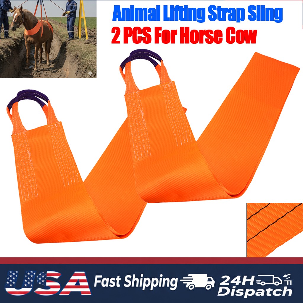 2x Large Animal Lifting Strap Sling For Horse Cow Extrication Rescue 30000lbs