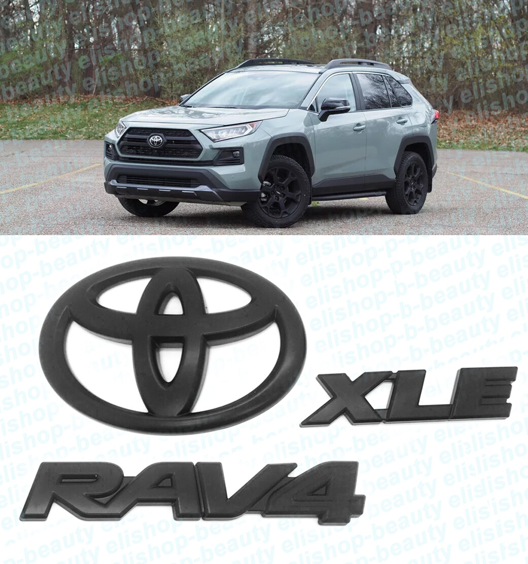 3pcs TOYOTA RAV4 BLACK OUT EMBLEM OVERLAY KIT for 2019-2023 XLE AWD HYBRID