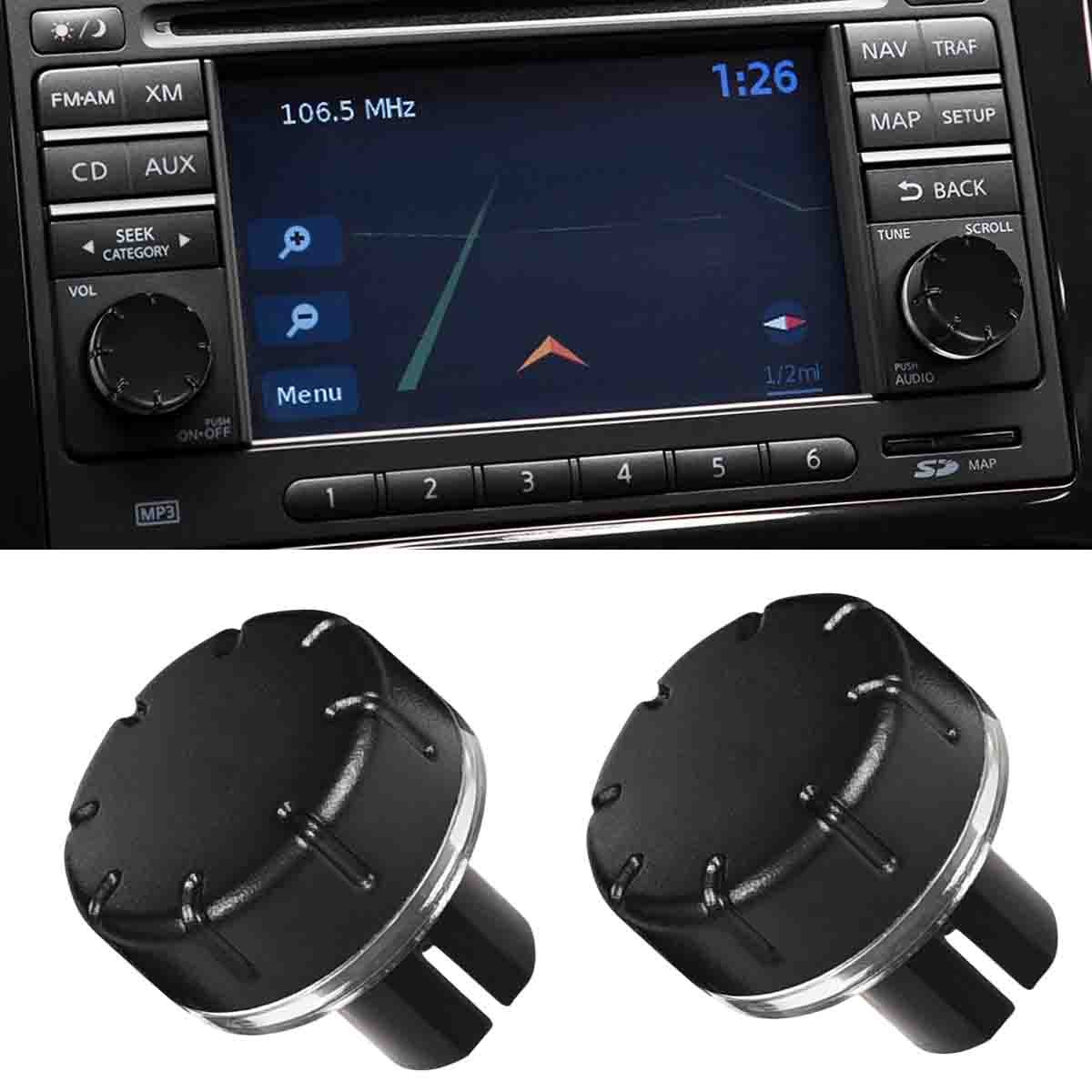 2PCS Radio Knob Button Volume Tuner FOR NISSAN QASHQAI JUKE X-TRAIL NOTE MICRA