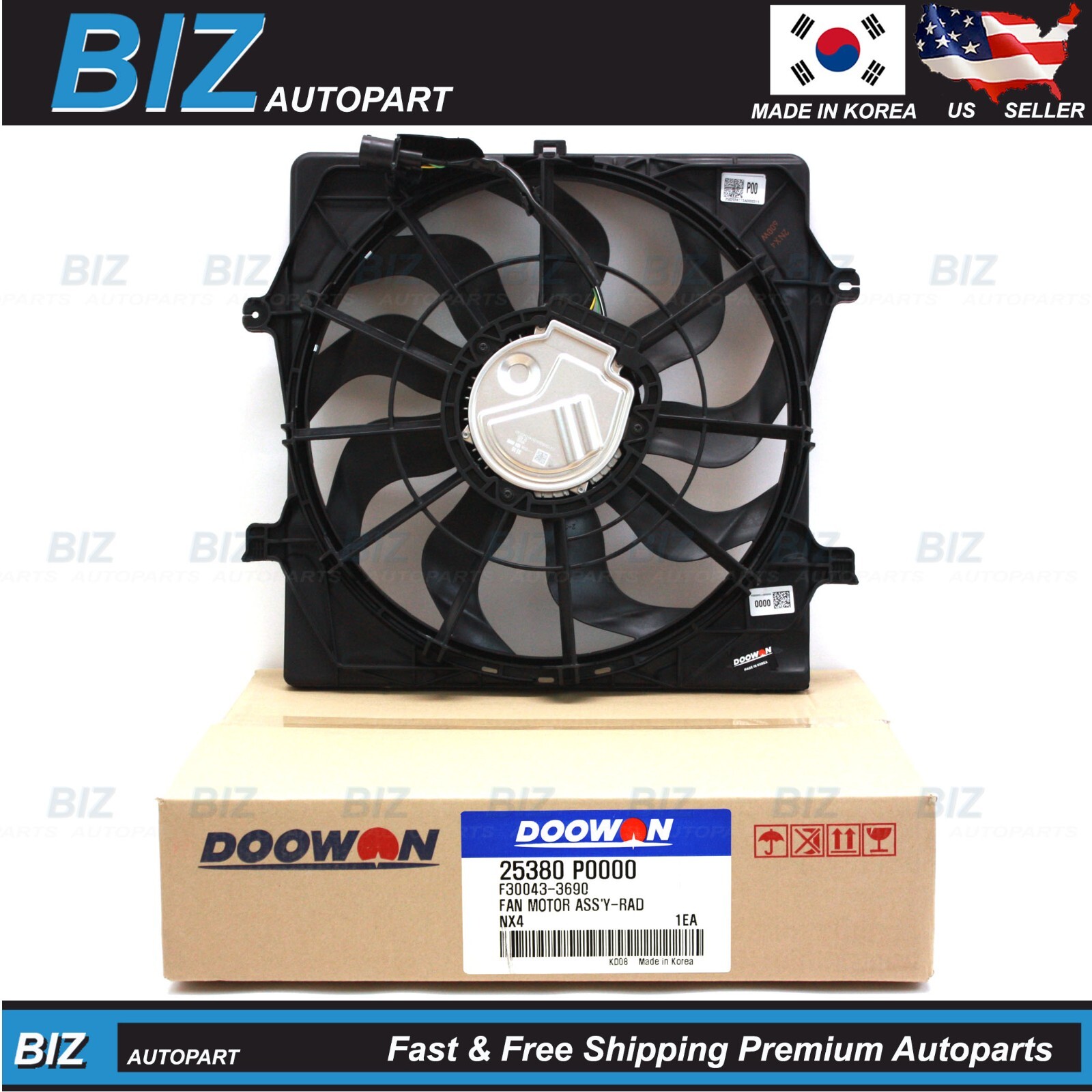 OEM DOOWON Engine Cooling Fan for 2022-26 Tucson 23-26 Sportage 1.6L 25380-P0000