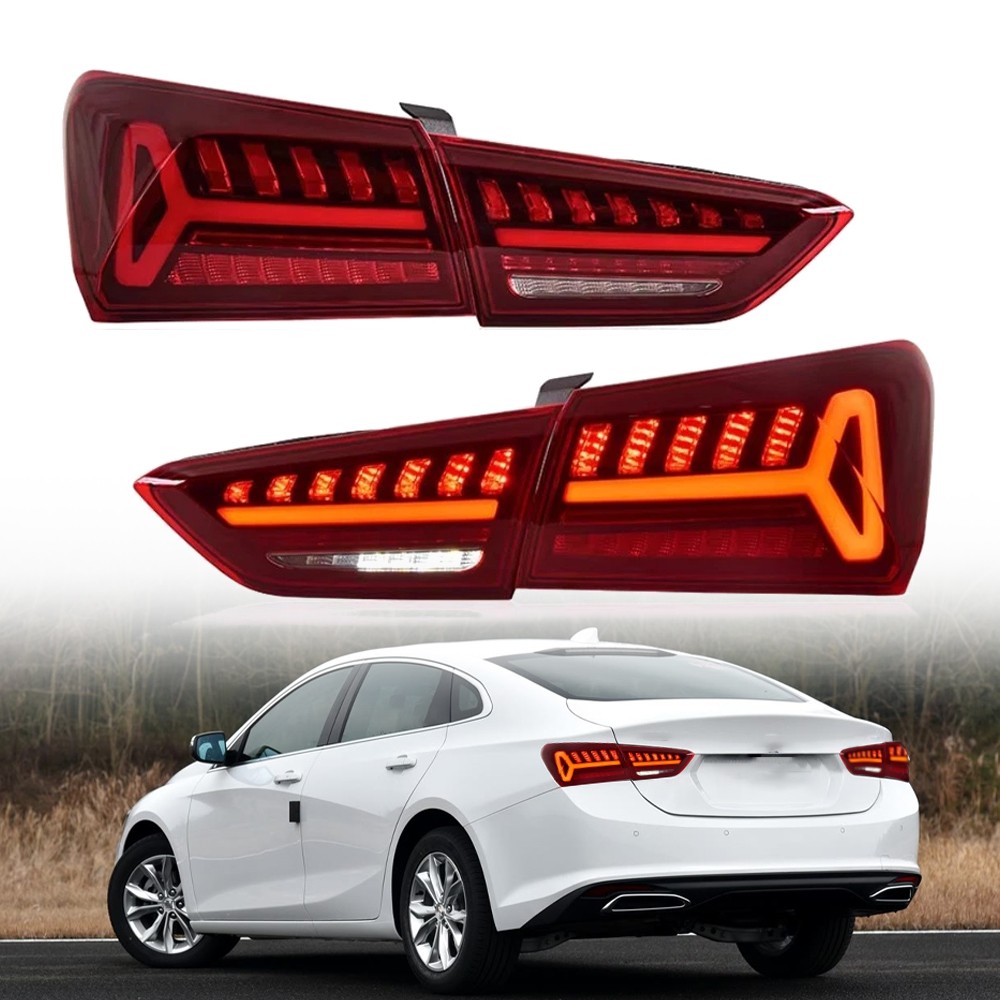 4x Dynamic Red LED Rear Tail Light For Chevrolet Malibu XL 2016-2022 W/Animation