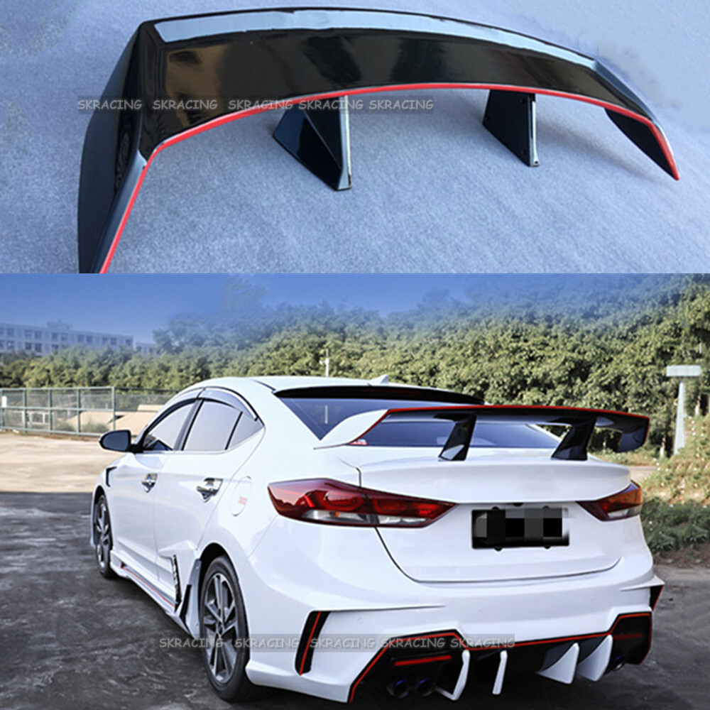 NEW STYLE For Hyundai Elantra 16-20 4DR Sedan Red+Black Trunk Spoiler Lid Wing NEW STYLE For Hyundai Elantra 16-20 4DR Sedan Red+Black Trunk Spoiler Lid Wing