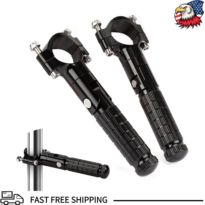 Foldable Motorcycle Highway Foot Pegs 1.25 32mm Crash Bars, CNC AntiColor: Black