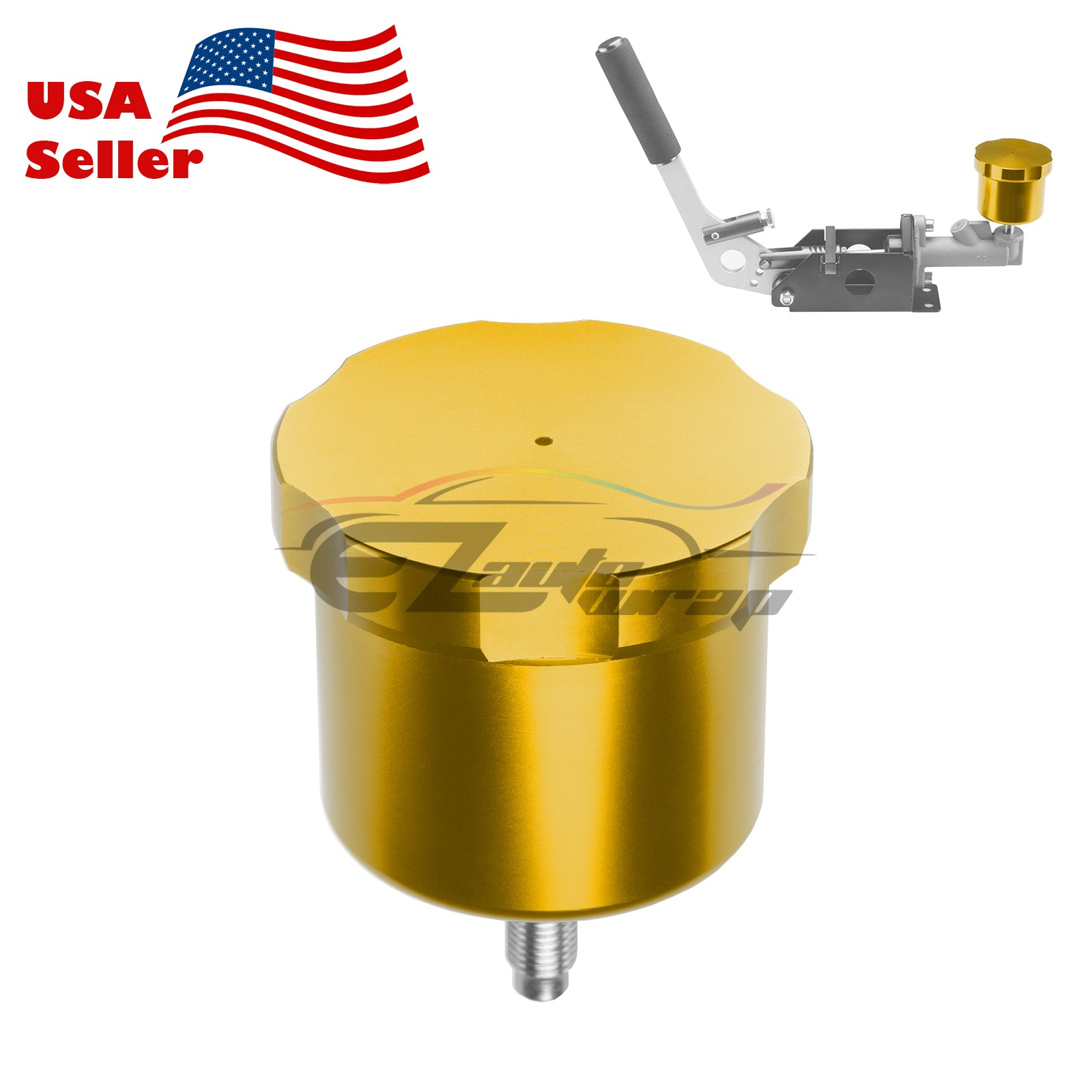Gold CNC Aluminum Drift Hydraulic Handbrake Oil Tank E-Brake Fluid Reservoir Gold CNC Aluminum Drift Hydraulic Handbrake Oil Tank E-Brake Fluid Reservoir