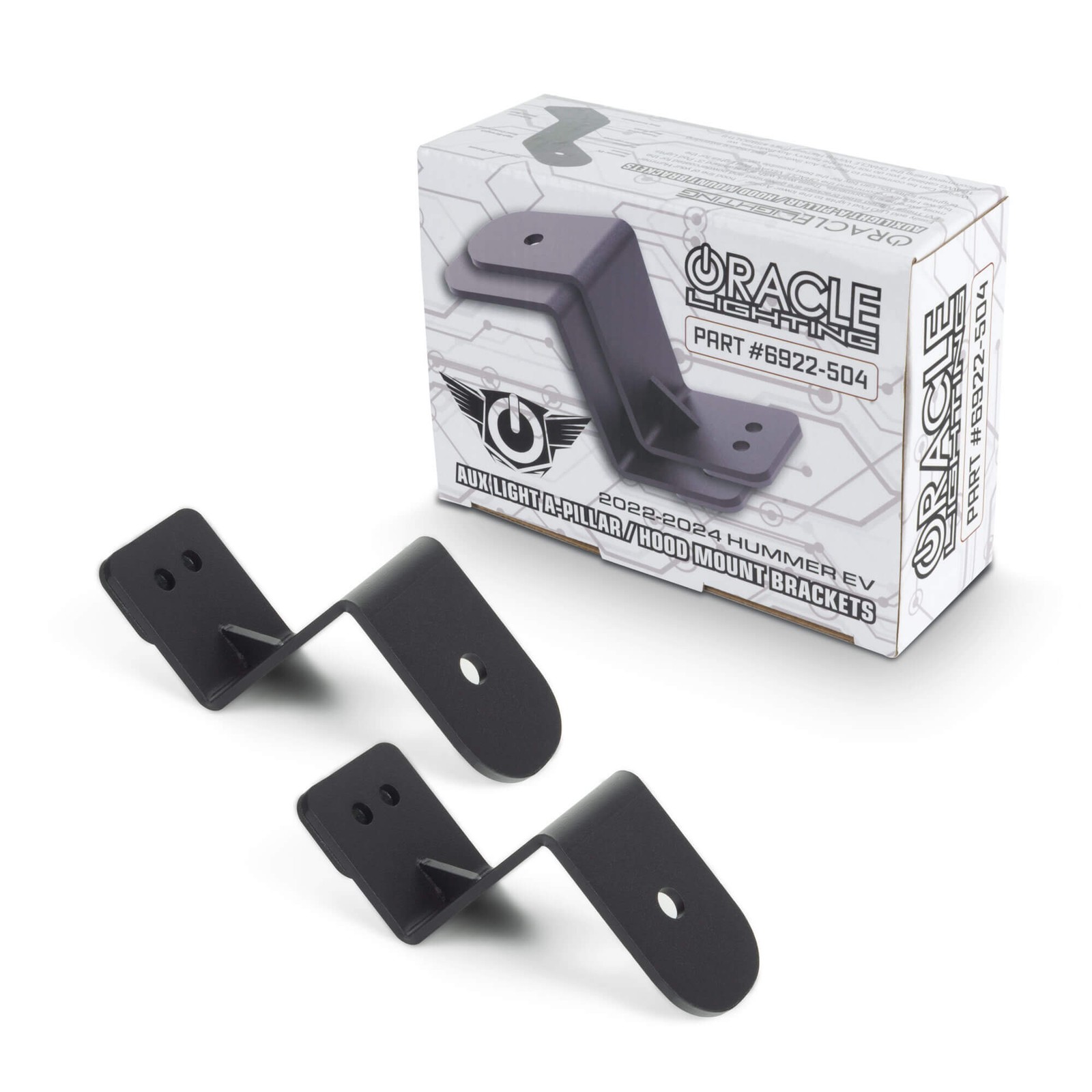 Oracle 6922-504 Aux Light A-Pillar/Hood Mount Brackets for 22-24 Hummer EV