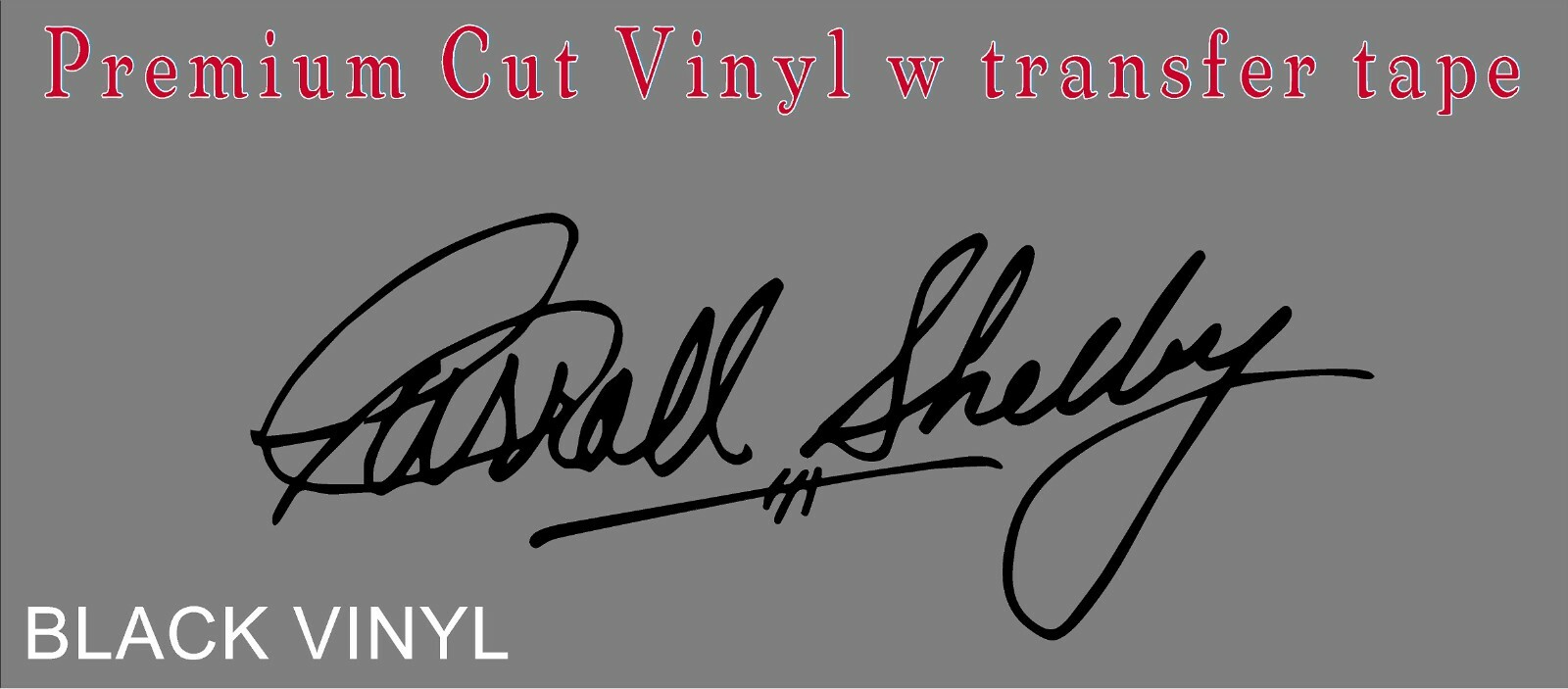 LOOK Carroll Shelby Glove-box Signature BLACK Vinyl GT350 GT500 Cobra