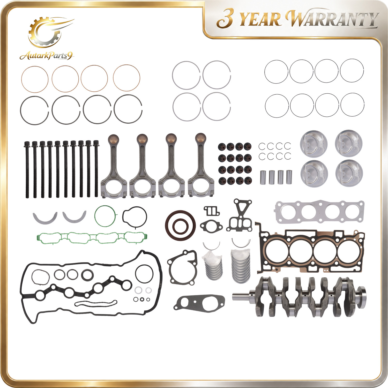 Engine Rebuild Kit w/ Crankshaft Rods For 2011-20 Hyundai Sonata Kia Optima 2.4L