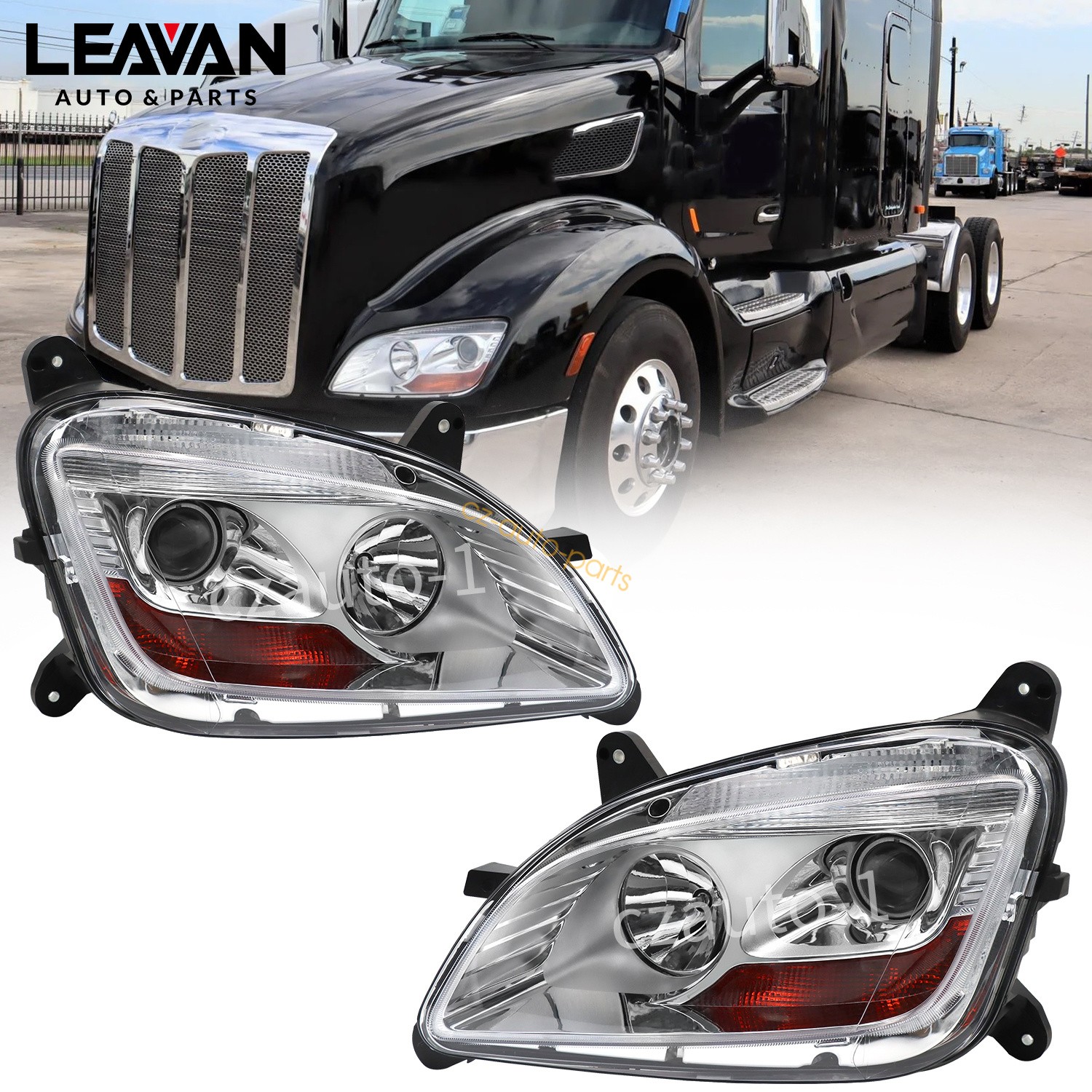 For 2011-2021 Peterbilt 579 587 Halogen Projector Headlight Assembly Left&Right For 2011-2021 Peterbilt 579 587 Halogen Projector Headlight Assembly Left&Right