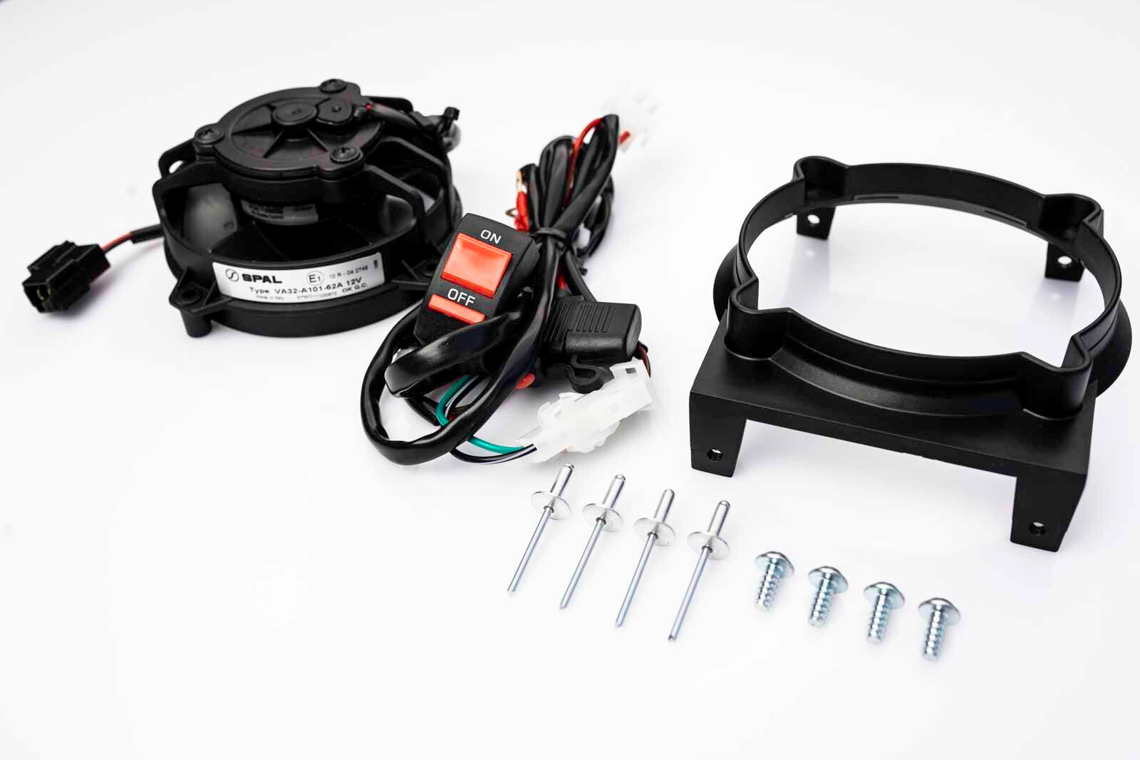 FAN OEM SHERCO Radiator Cooling Fan Original SPAL and Mounting Kit with Switch