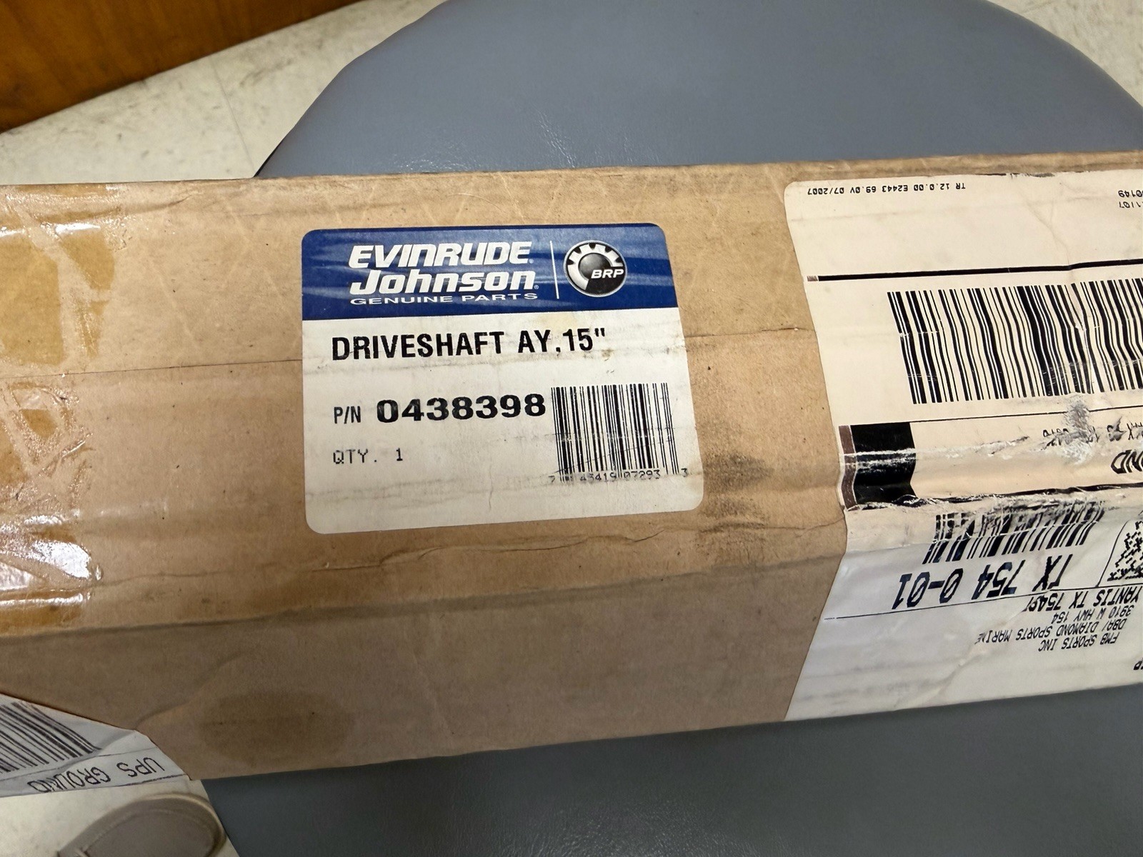 0438398 Evinrude/Johnson Driveshaft AY OEM New Genuine