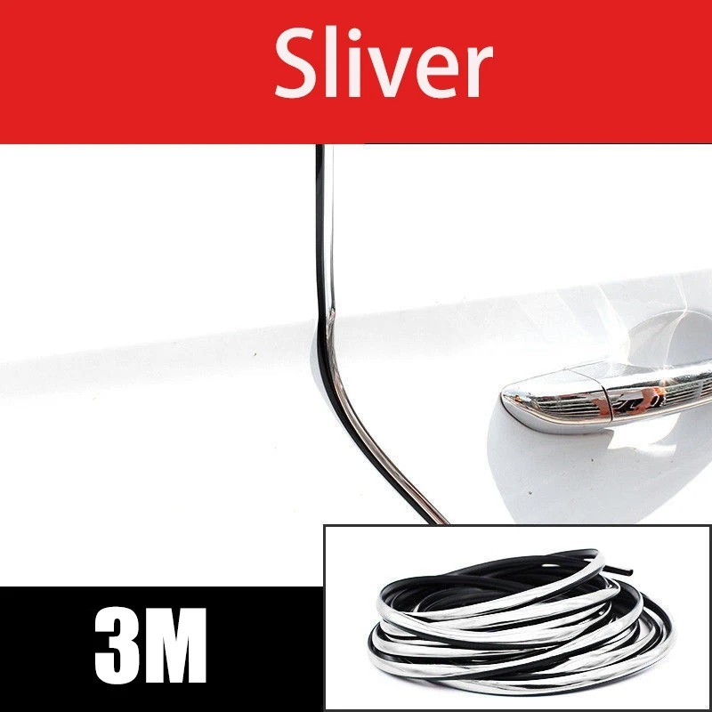 6M Car Door Chrome Moulding Trim Strip Edge Scratch Guard Protector Cover Strip 