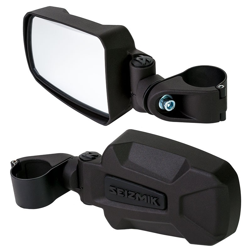 Seizmik Pursuit Yellow SXS UTV Side View Mirrors 1.75 Inch Roll Cages