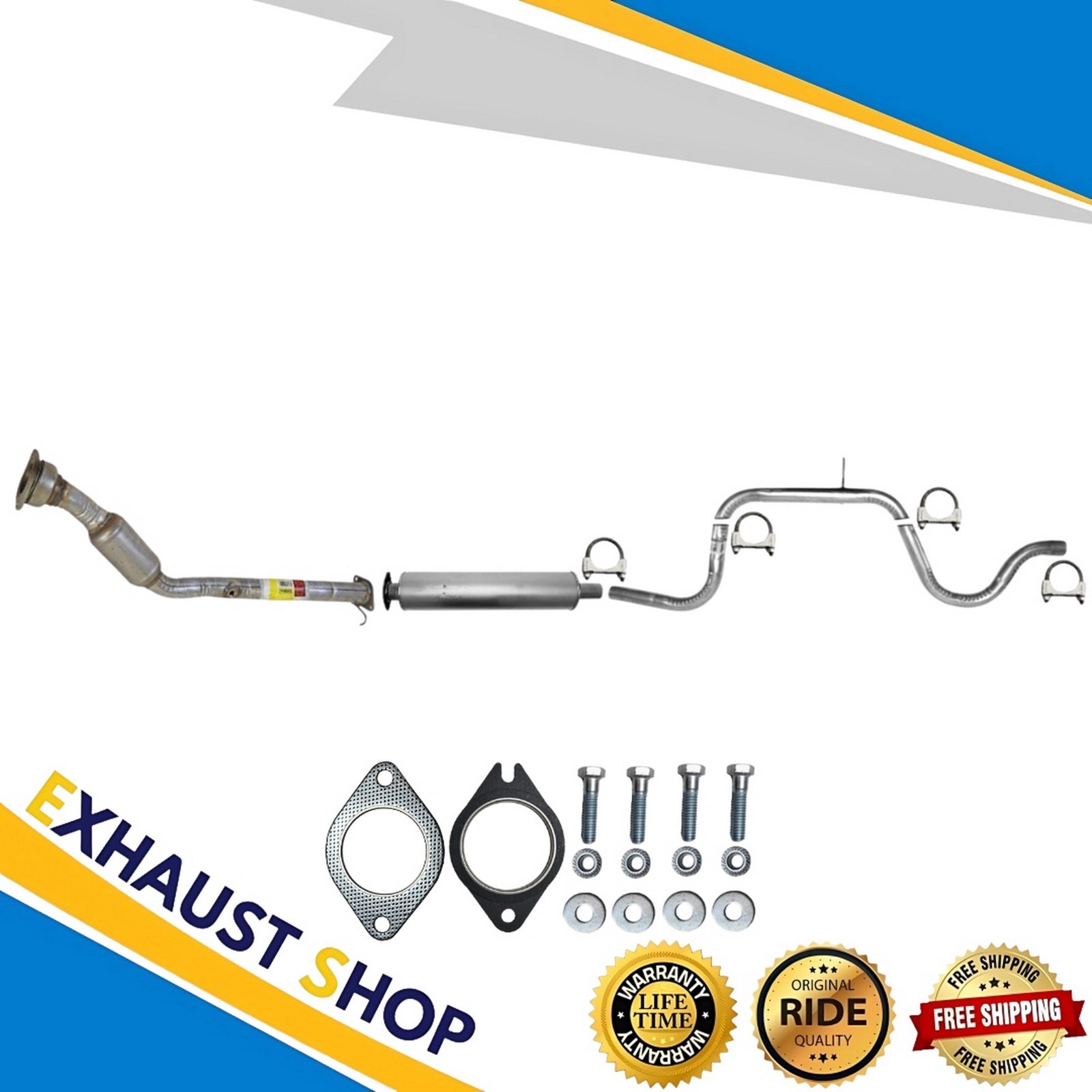 Front Catalytic+Resonator+Rear Pipe For 06-11 Chevy Impala&06-07 MonteCarlo 3.5L