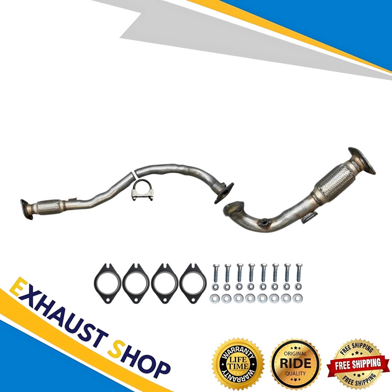 FITS: 2017-2019 GMC Acadia 3.6L Left + Right Front Flex Pipe 2 Pc. Set