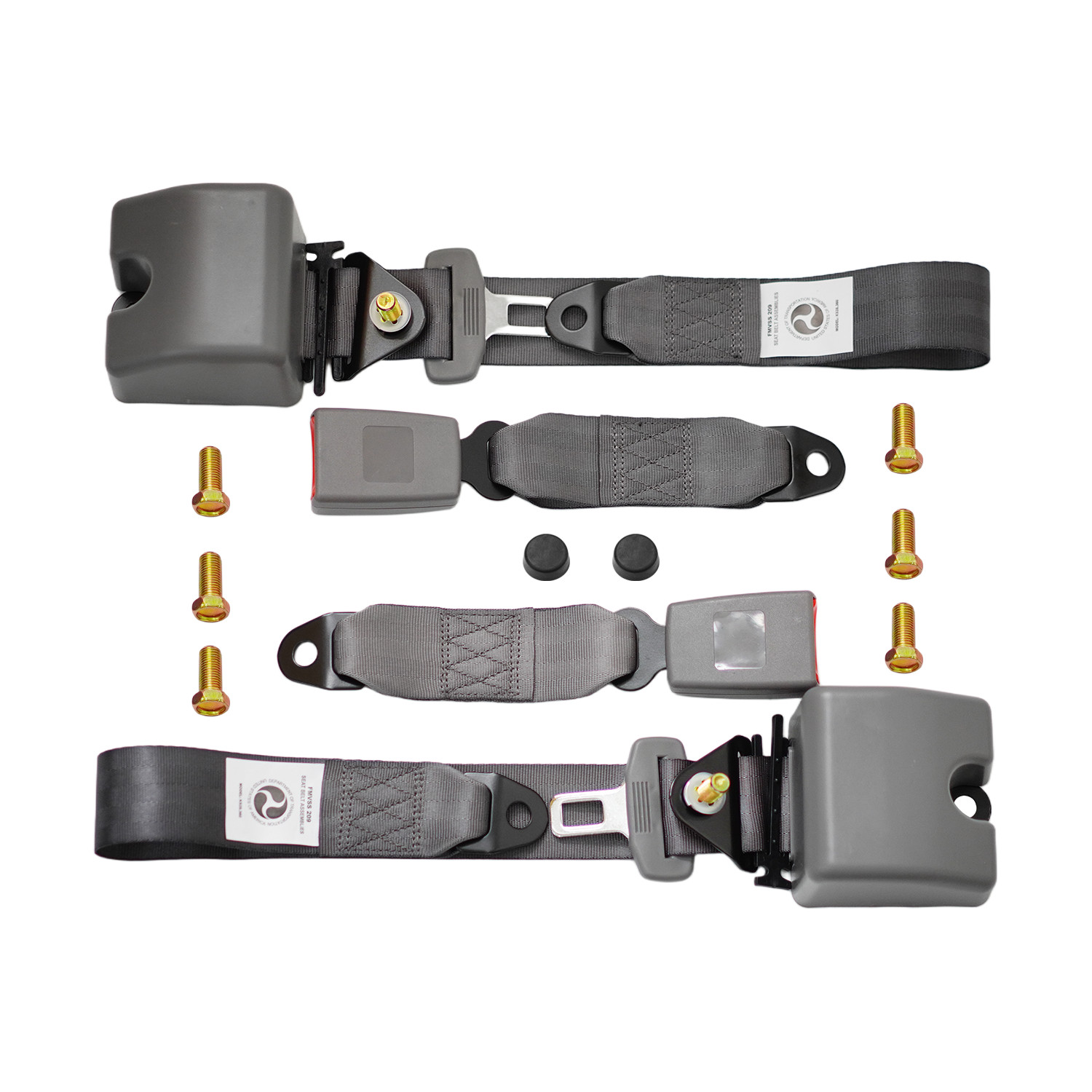 2 Sets Retractable 3‑Point Gray Safety Seat Belt For Toyota RAV4