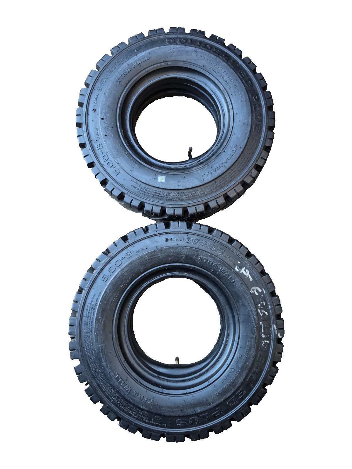 PAIR 2pcs 5.00-8 Solideal Air Extra Deep Plus LRE Black Wall Tires 10 Ply