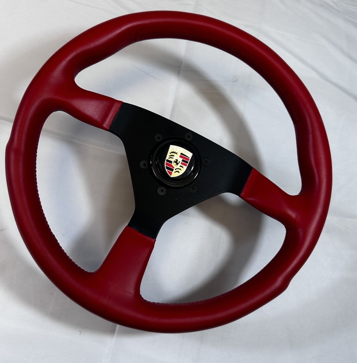 MOMO Steering wheel Model No. TYP V35 KBA 70068 NOS rare red smooth leather MOMO Steering wheel Model No. TYP V35 KBA 70068 NOS rare red smooth leather