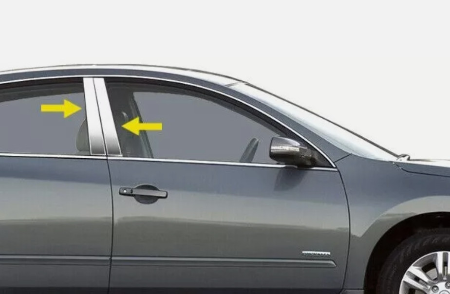 fit:07-2012 Nissan Altima 4Dr Sedan 4Pc Chrome Pillar Post Stainless Steel Trim