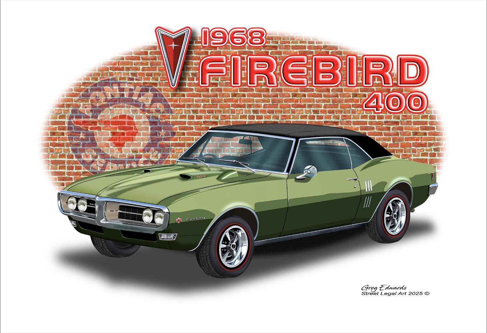 1968 Pontiac Firebird 400 Muscle Car Art Print