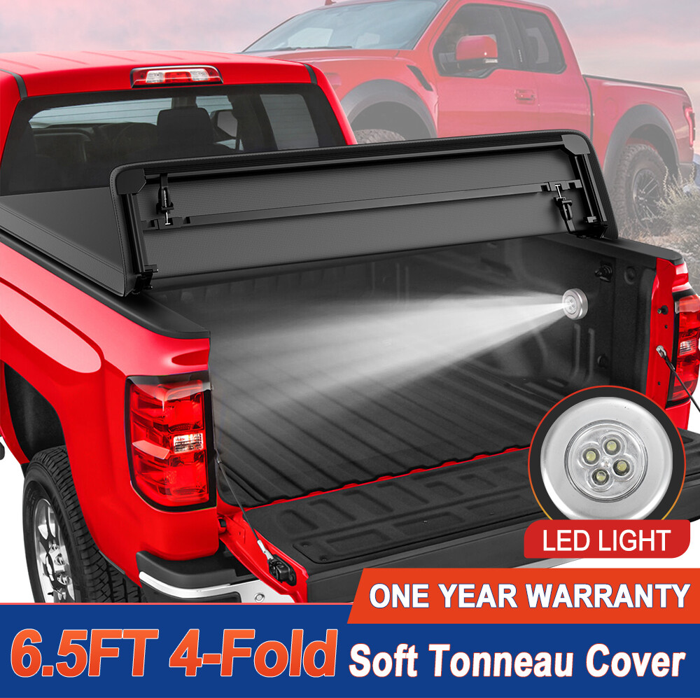 6.5FT 4-FOLD Soft Bed Tonneau Cover For 2007-13 Chevy Silverado/GMC Sierra 1500 6.5FT 4-FOLD Soft Bed Tonneau Cover For 2007-13 Chevy Silverado/GMC Sierra 1500
