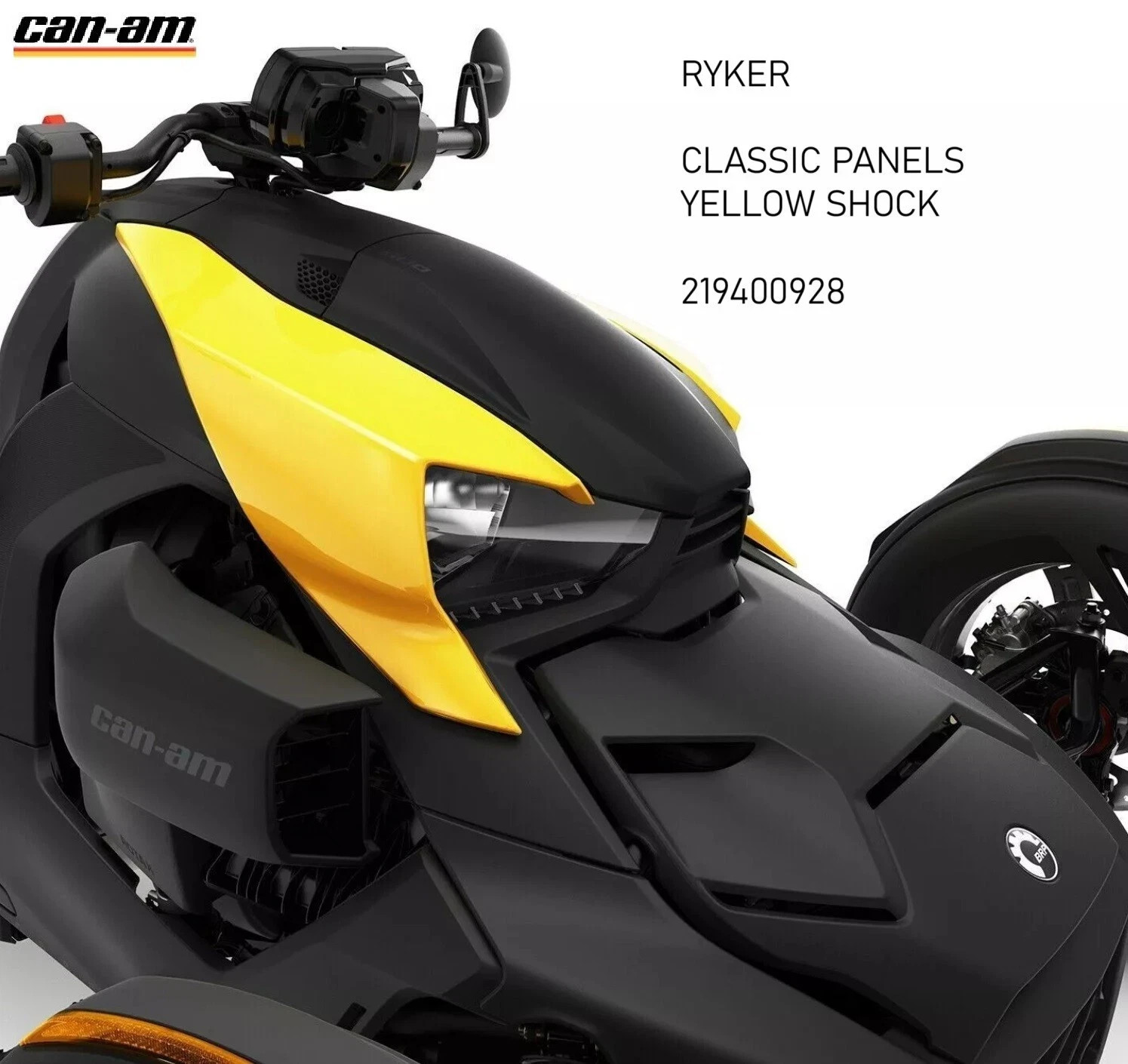 $145 NEW OEM GENUINE CAN-AM RYKER Classic Panel Kit YELLOW SHOCK 219400928