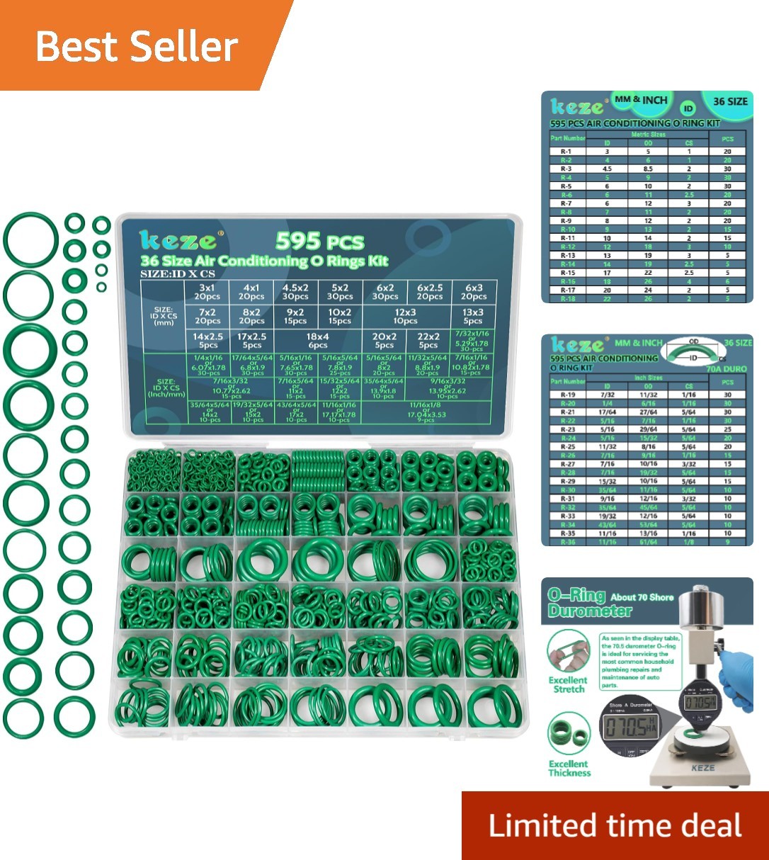 Professional 595 Pcs O-Ring Set: 36 Sizes for Automotive & Plumbing Solutions Professional 595 Pcs O-Ring Set: 36 Sizes for Automotive & Plumbing Solutions