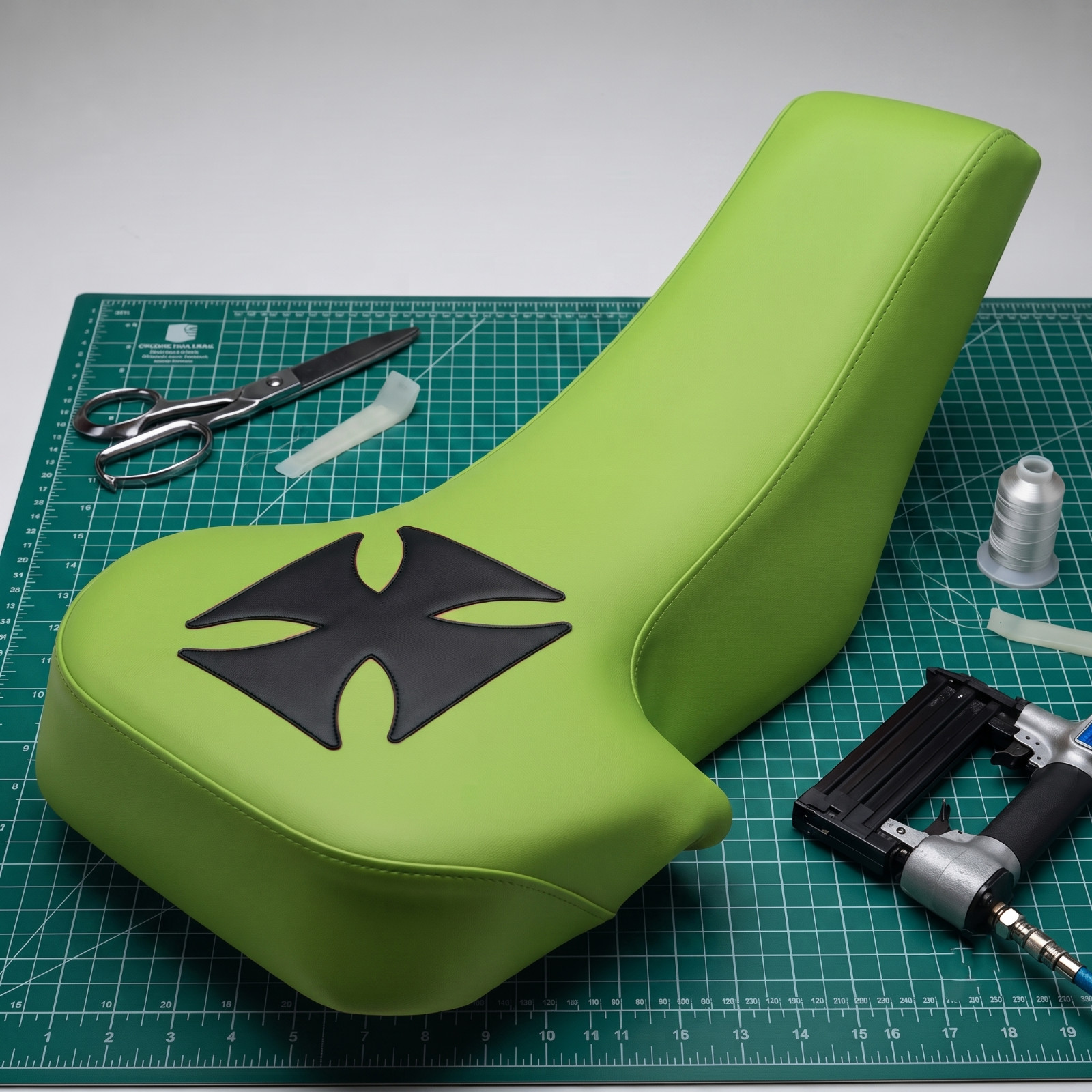 Suzuki LT250R Quadracer Seat Cover 1987 To 1992 Green Black Vinyl Seat Cover