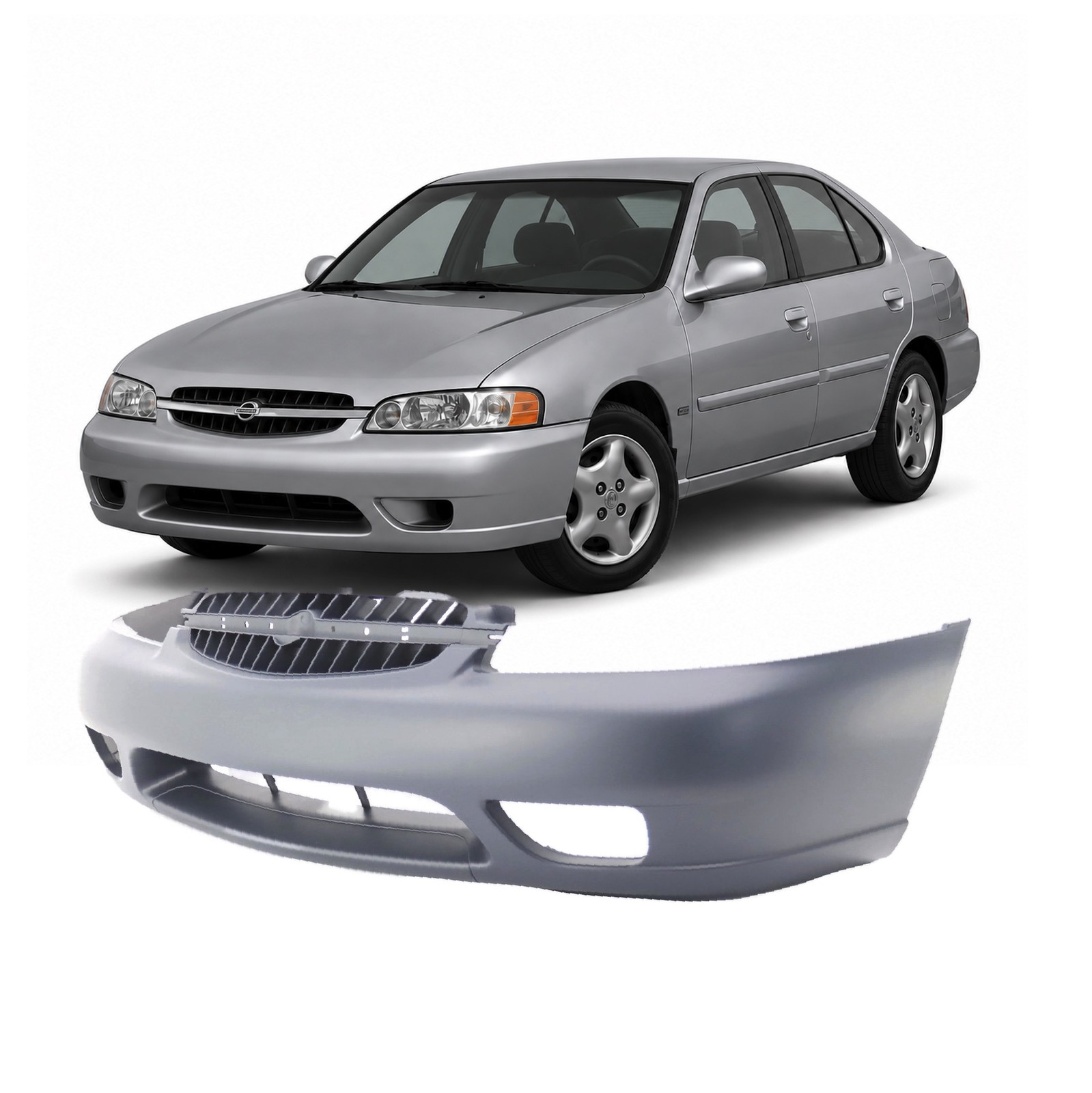2000-2001 Nissan Altima Sedan Primed Front Bumper Cover NI1000176 F20220Z925