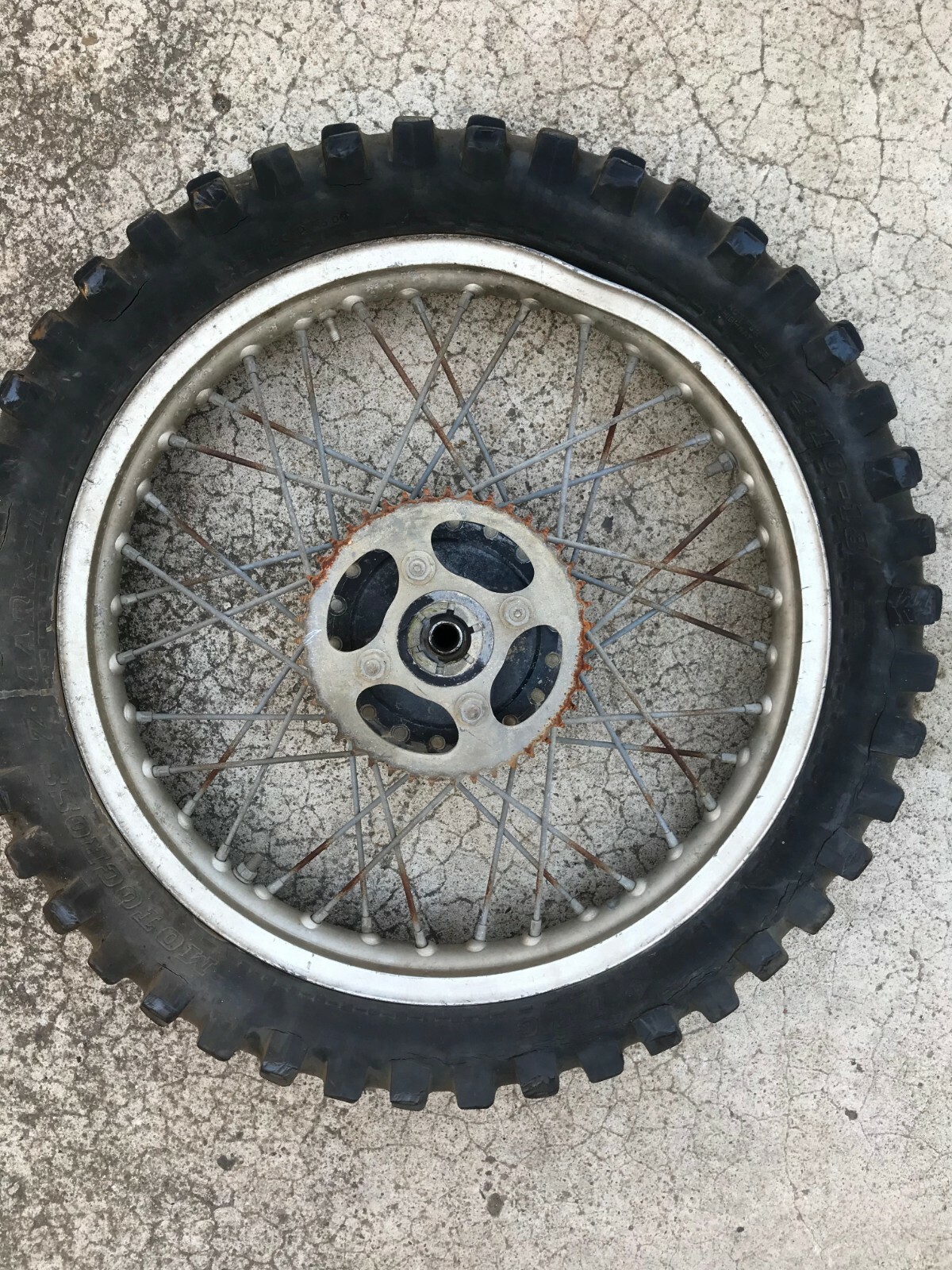1975 75 Honda Mr175 Mr 175 Rear Wheel Assembly Rim Hub Tire Spokes