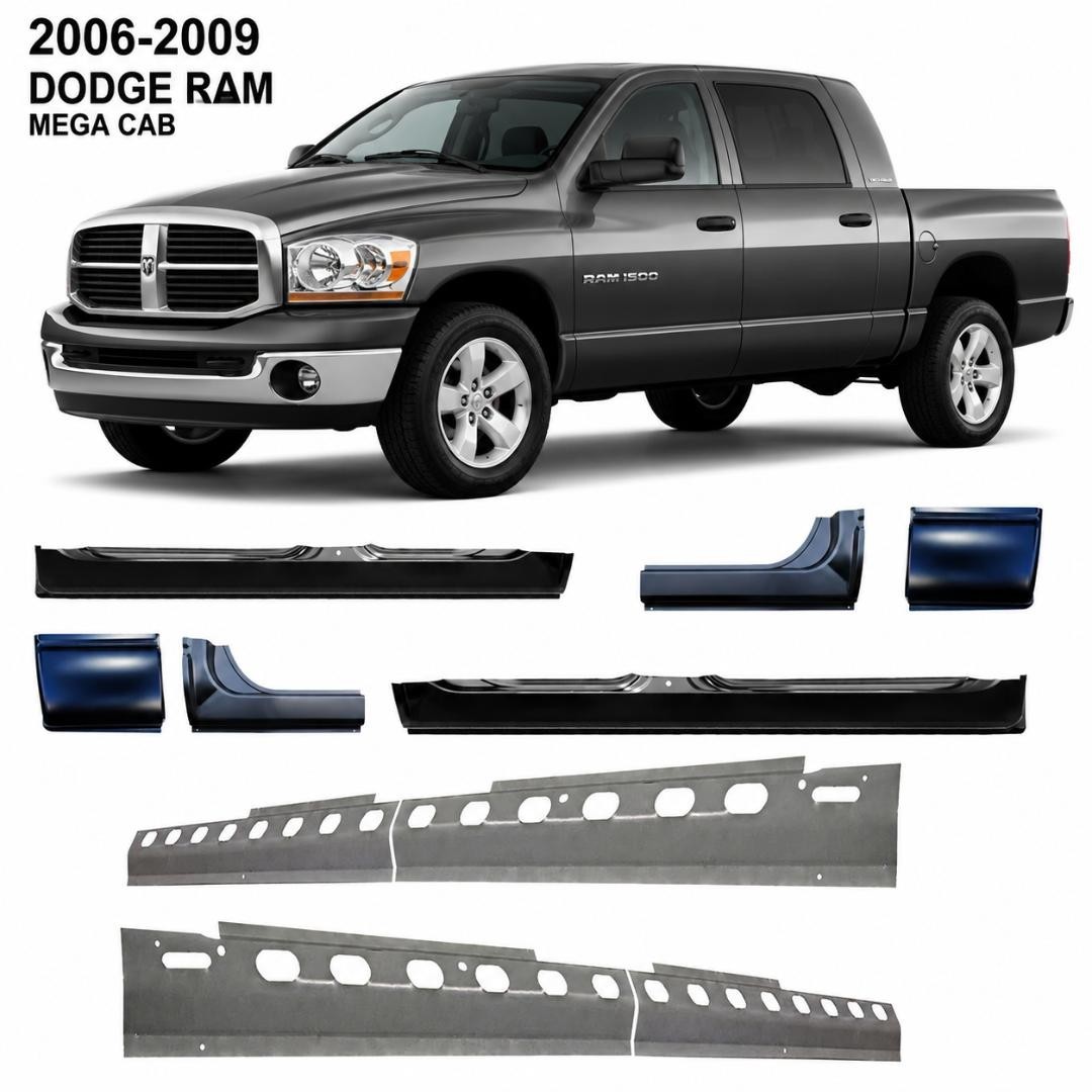 06-09 Dodge Mega Cab Inner Outer Rocker Panels Rocker Extension & Cab Corner Kit 06-09 Dodge Mega Cab Inner Outer Rocker Panels Rocker Extension & Cab Corner Kit