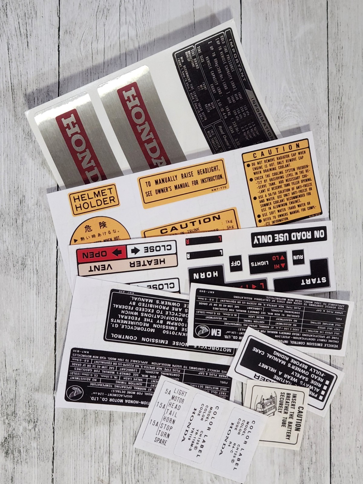 84-86 Honda Elite CH125 / CH150 Complete Restoration Decal Sticker Set