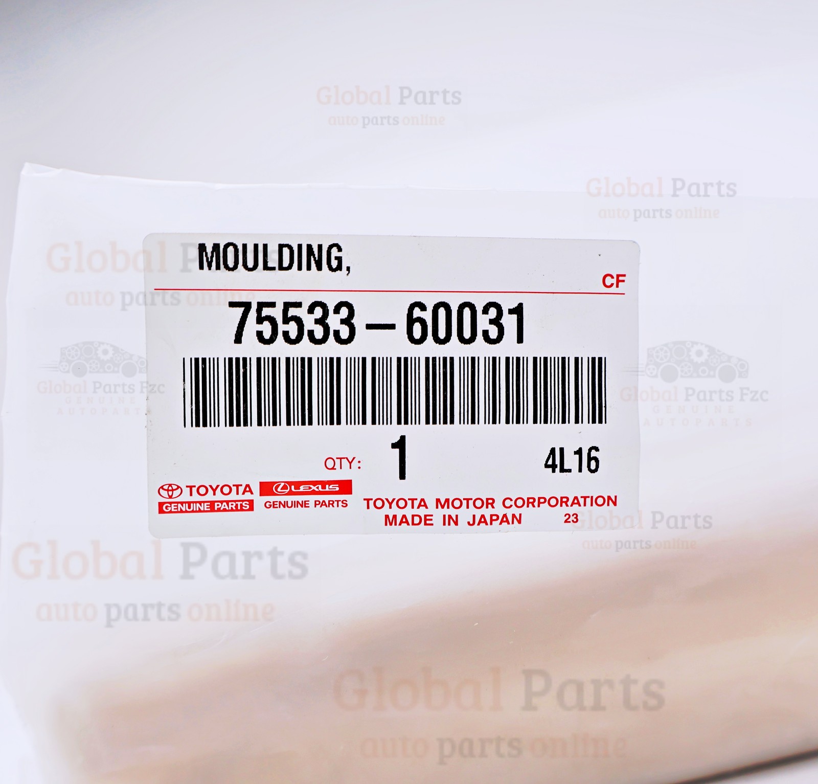 Toyota OEM MOULDING  WINDSHIELD OUTSIDE RIGHT 7553360031 75533-60031