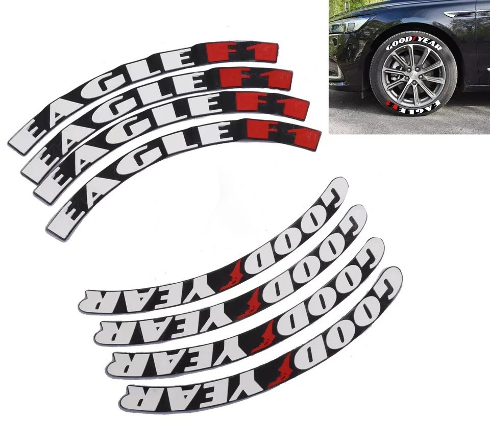 TIRE STICKER For 15''-24'' WHEEL GOOD YEAR EAGLE F1 FOR ALL CARS 8 PIECES