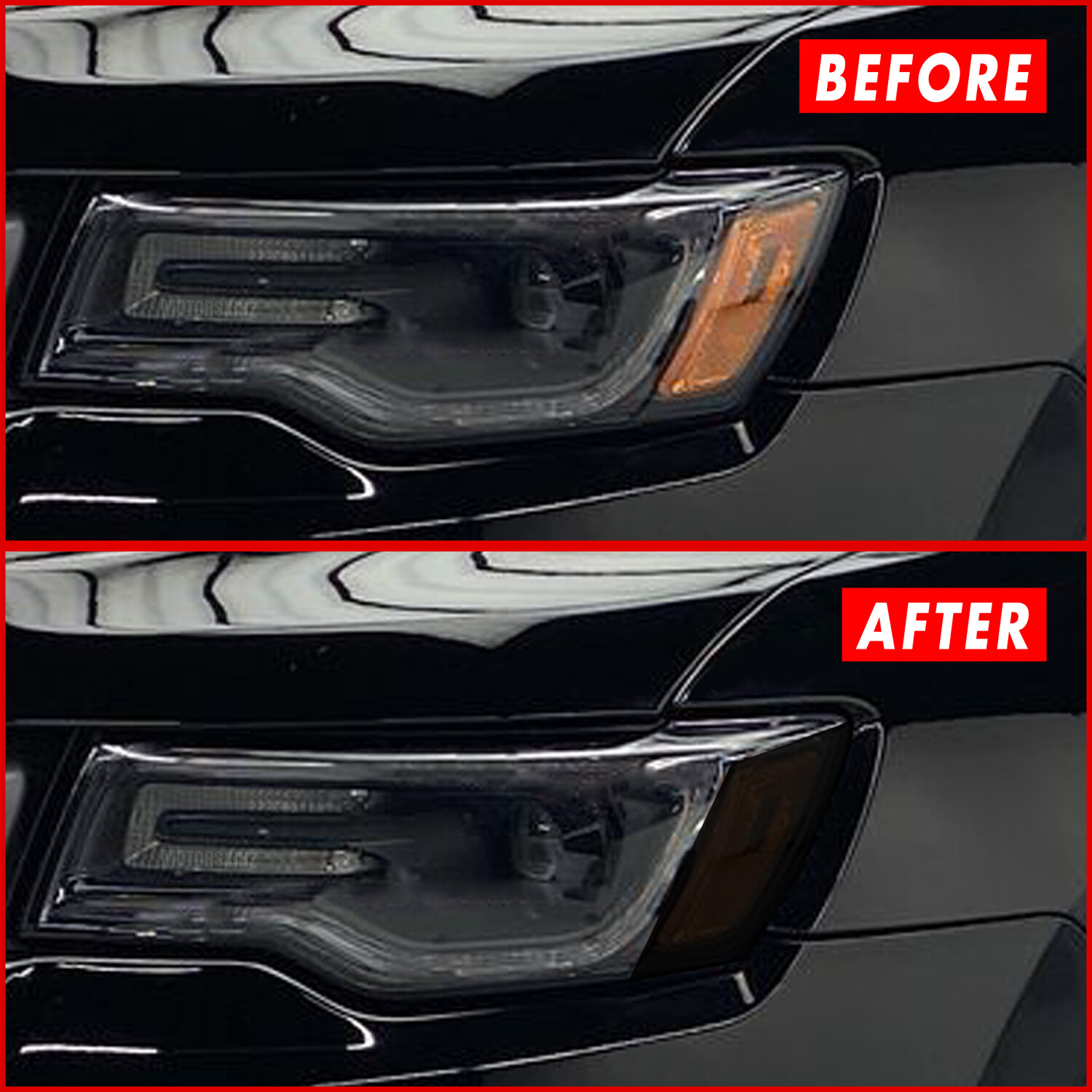 FOR 14-21 Jeep Grand Cherokee Headlight Side Marker SMOKE Vinyl Tint Overlays