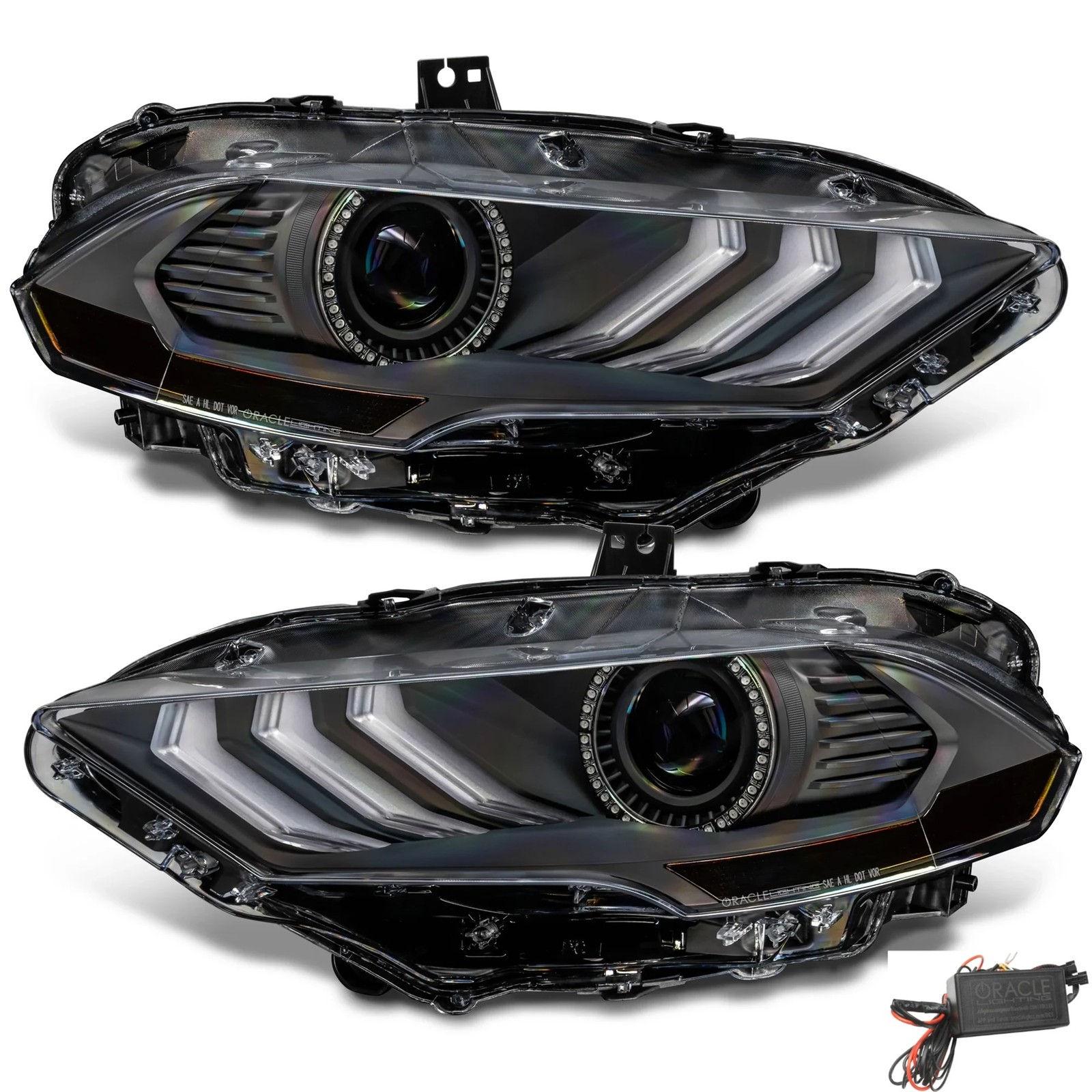ORACLE Black Series LED Headlights w/ Sequential Turn Signal Dynamic ColorSHIFT®