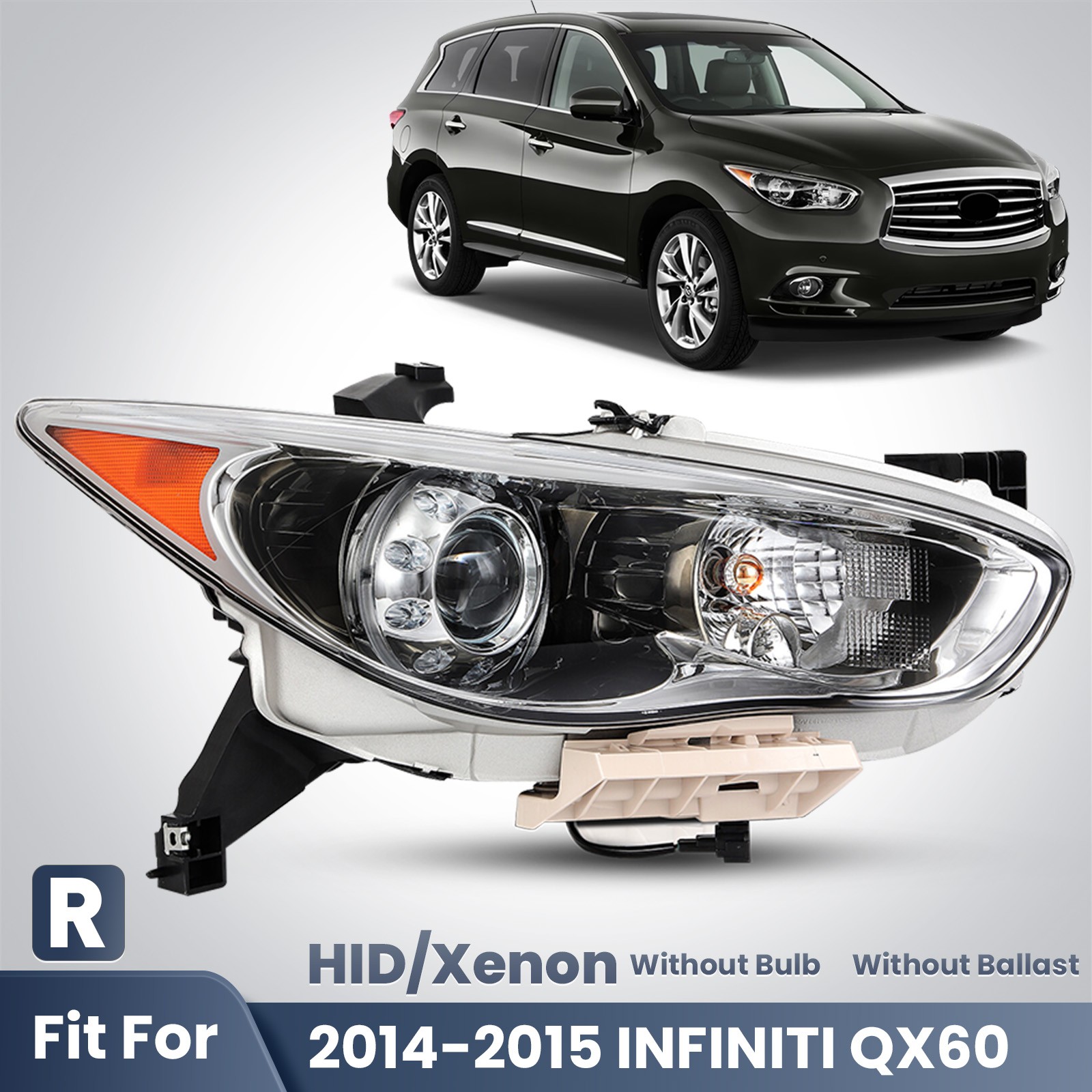 For INFINITI 2014-2015 QX60/2013 JX35 HID/Xenon Projector Headlight Passenger For INFINITI 2014-2015 QX60/2013 JX35 HID/Xenon Projector Headlight Passenger