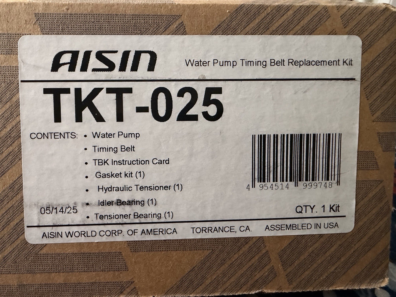 Timing Belt Kit With Water Pump