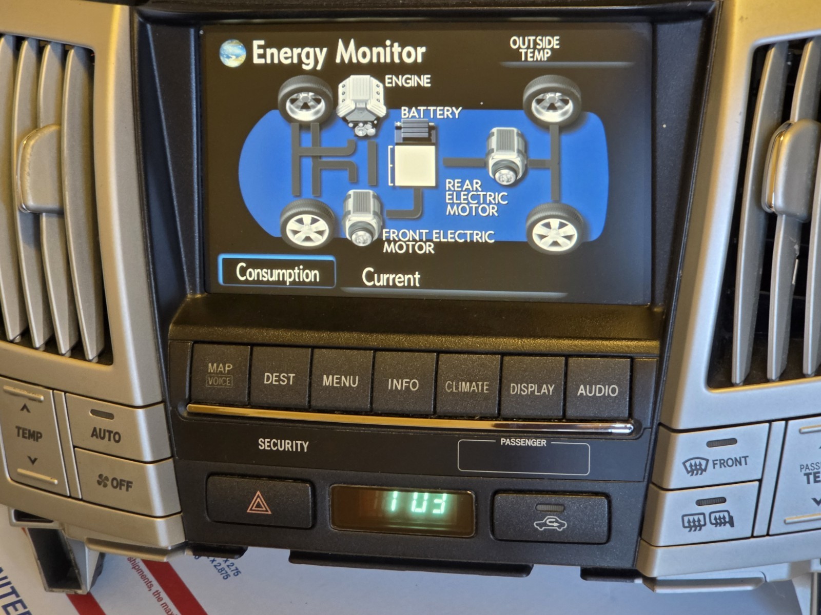 2006-2009 LEXUS RX400h Navigation Touch Screen Radio Display 86110-48480 TESTED