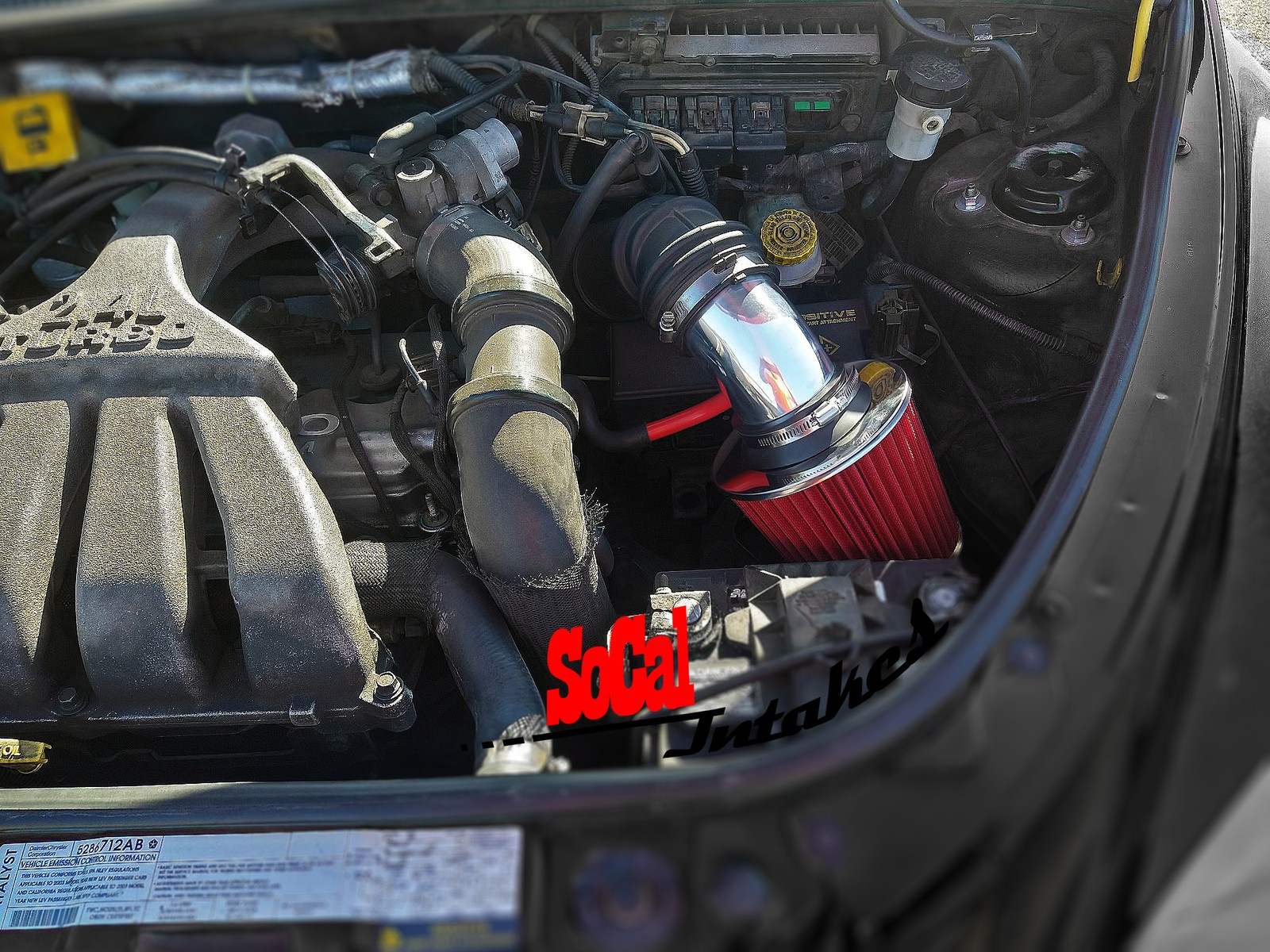 RED Air Intake Kit and Filter For 2003-2006 Chrysler PT Cruiser Turbo 2.4L